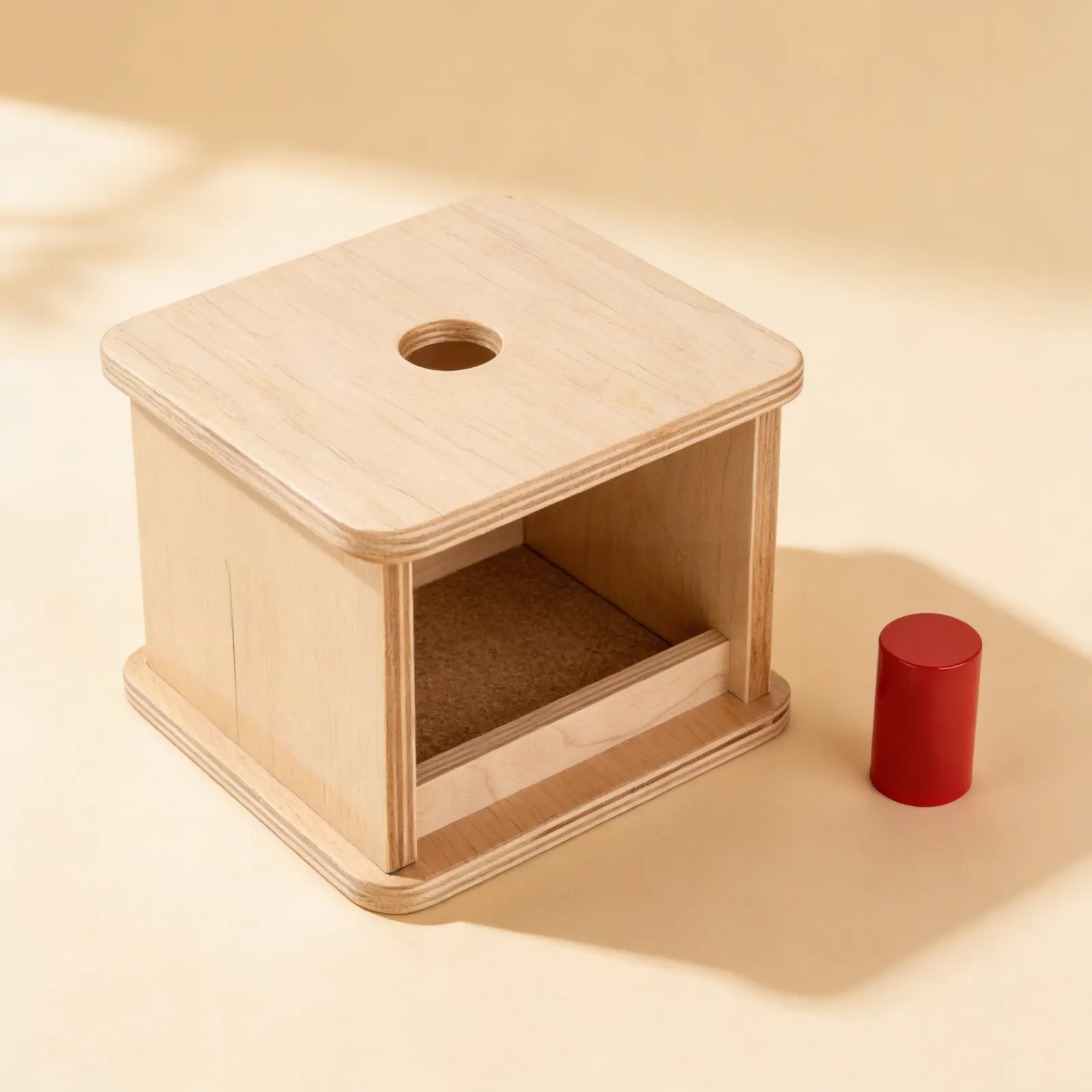 Imbucare Box: Small Cylinder for Object Permanence: Side view
