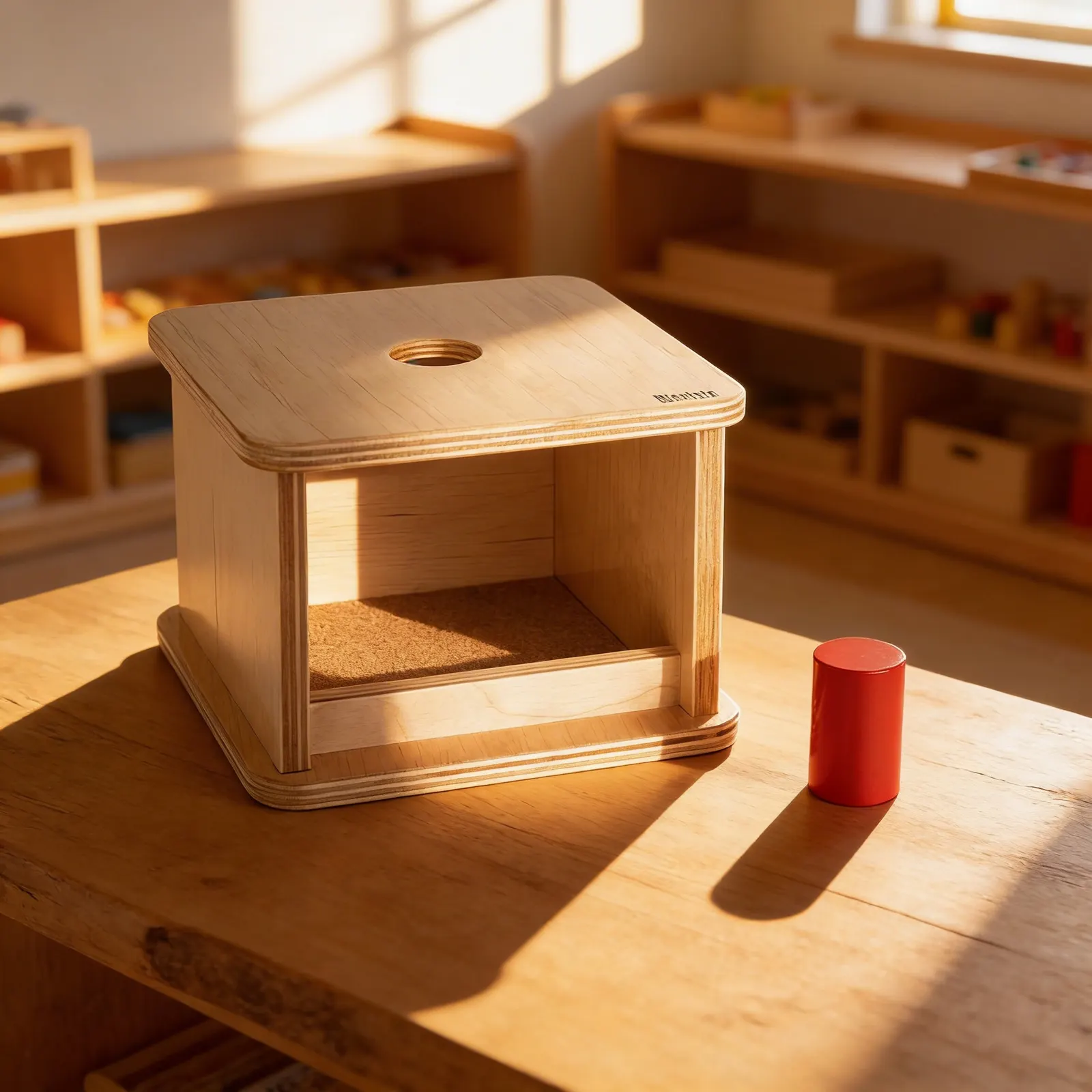 Imbucare Box: Small Cylinder for Object Permanence: Child learning