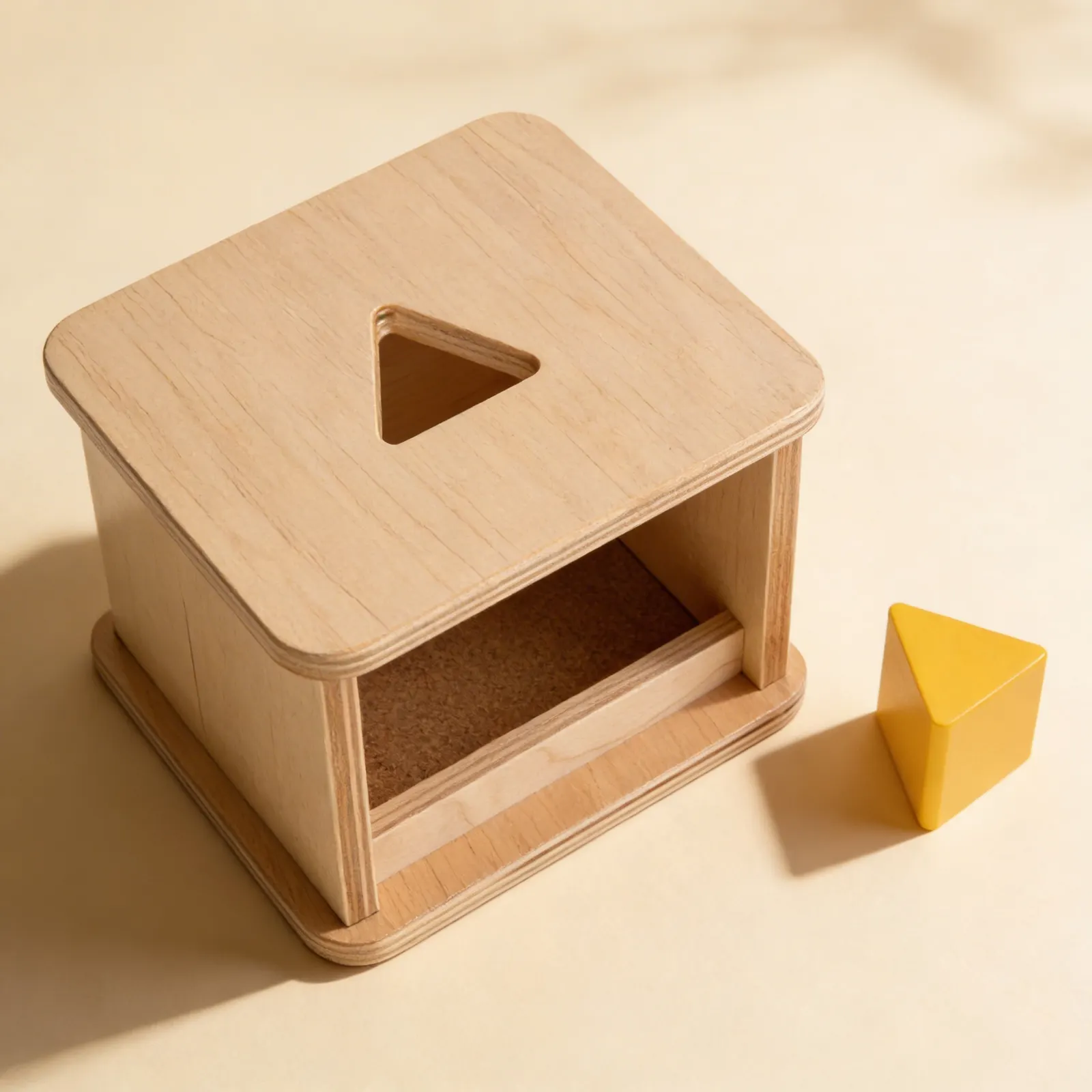 Imbucare Box with Triangular Prism: Triangle Shape Recognition: Side view