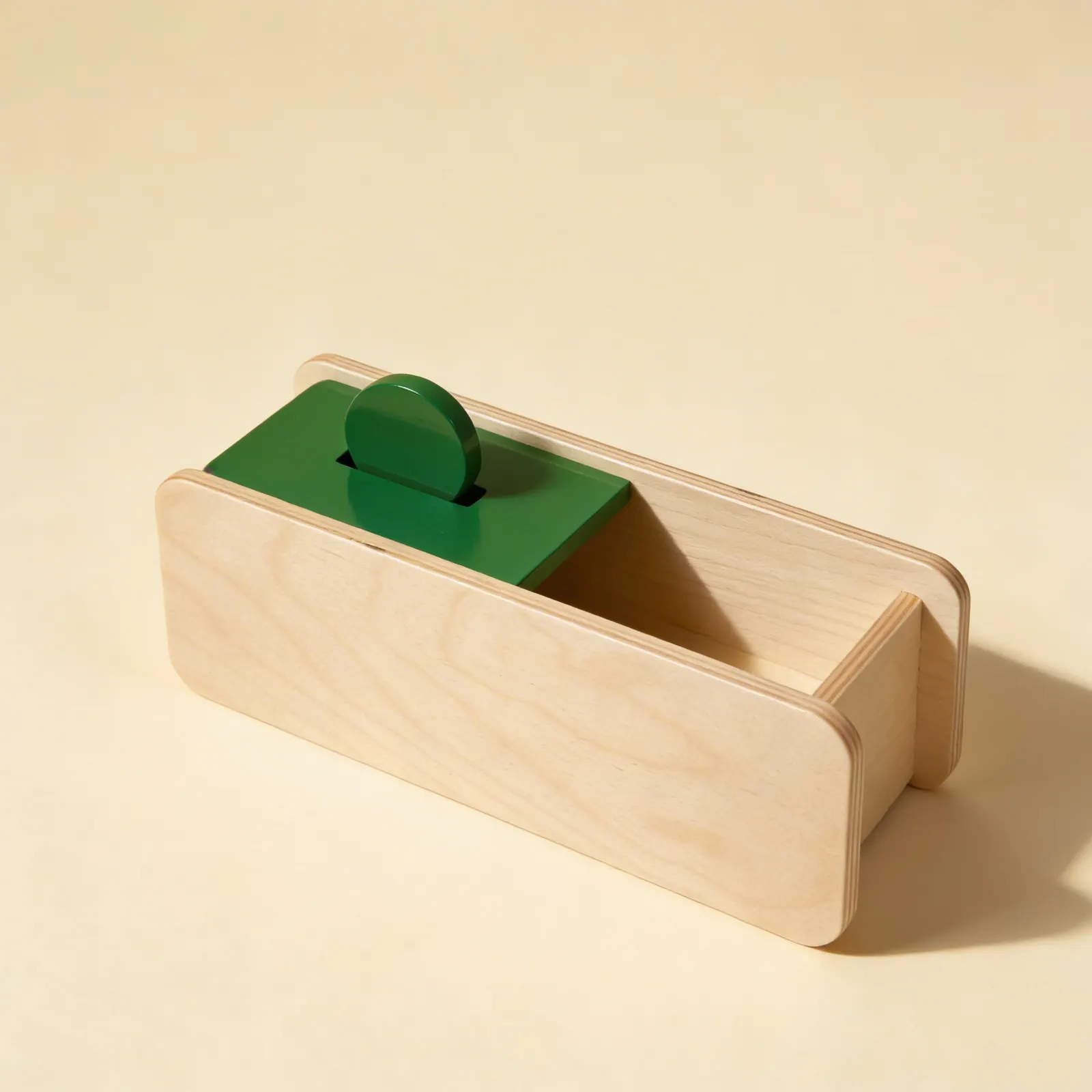 Imbucare Box with Flip Lid: Single Slot Disc Activity: Side view