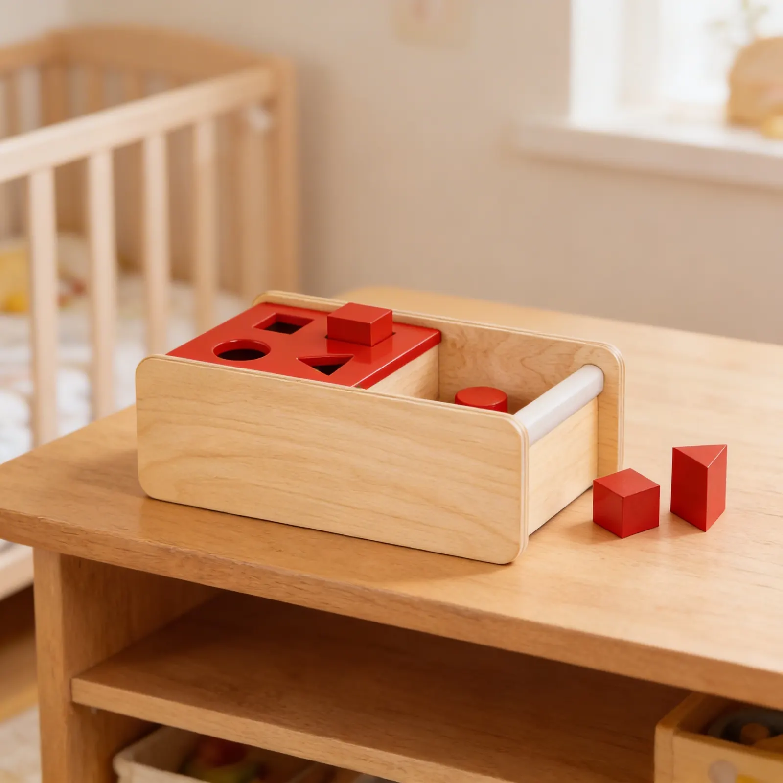 Imbucare Box: Flip Lid with 4 Shapes for Toddlers: Detail view