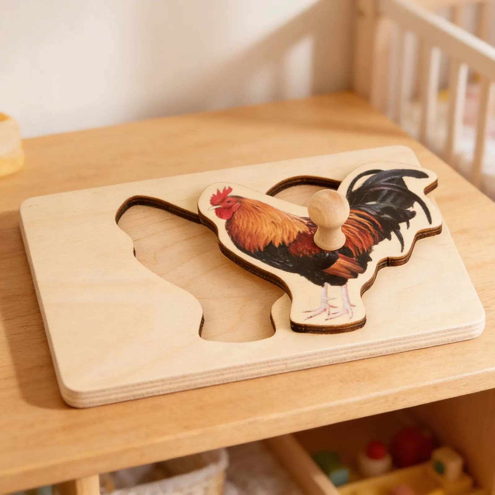 Puzzle pre najmenších: Kohút: Detailný pohľad