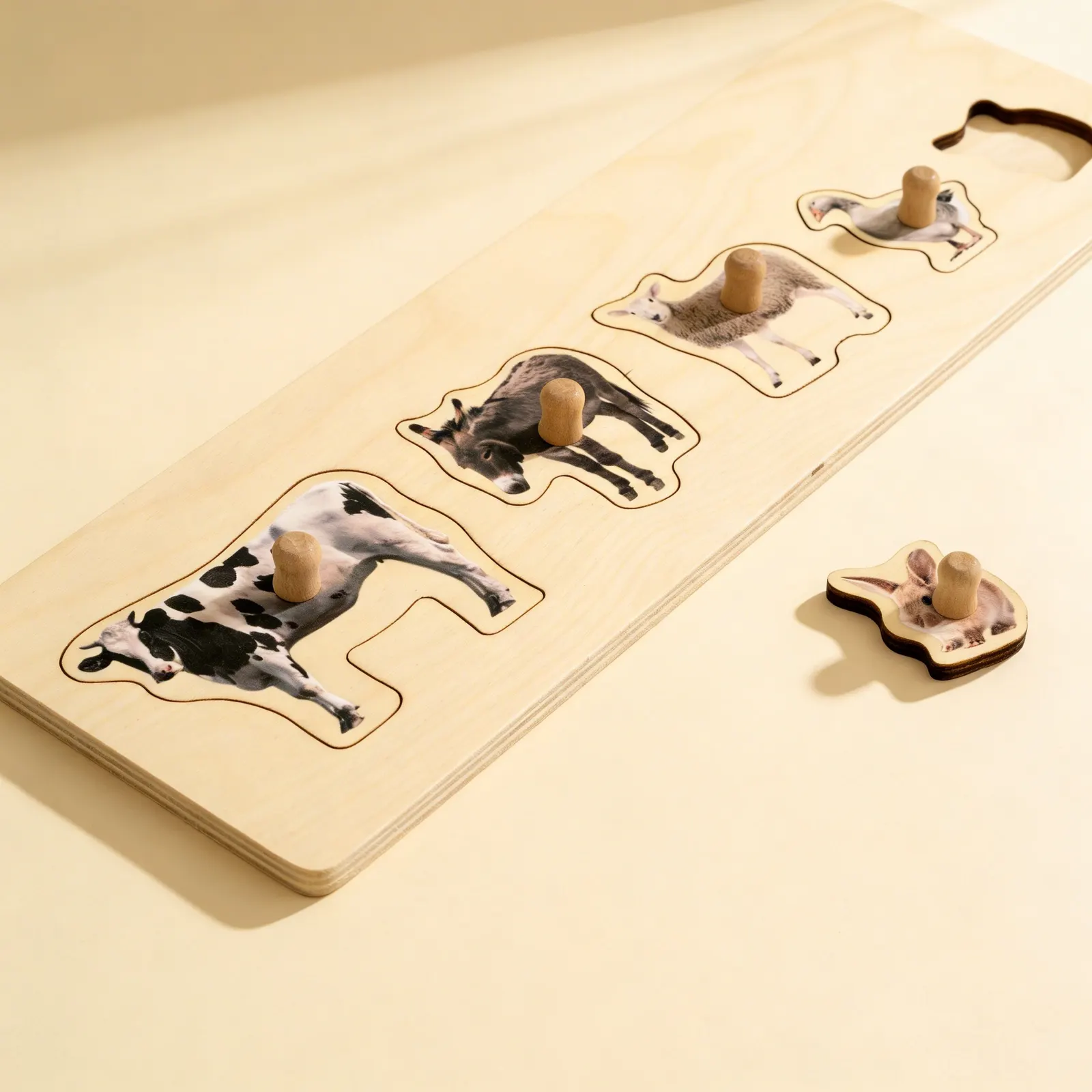 Puzzle pro batolata: 5 hospodářských zvířat: Boční pohled