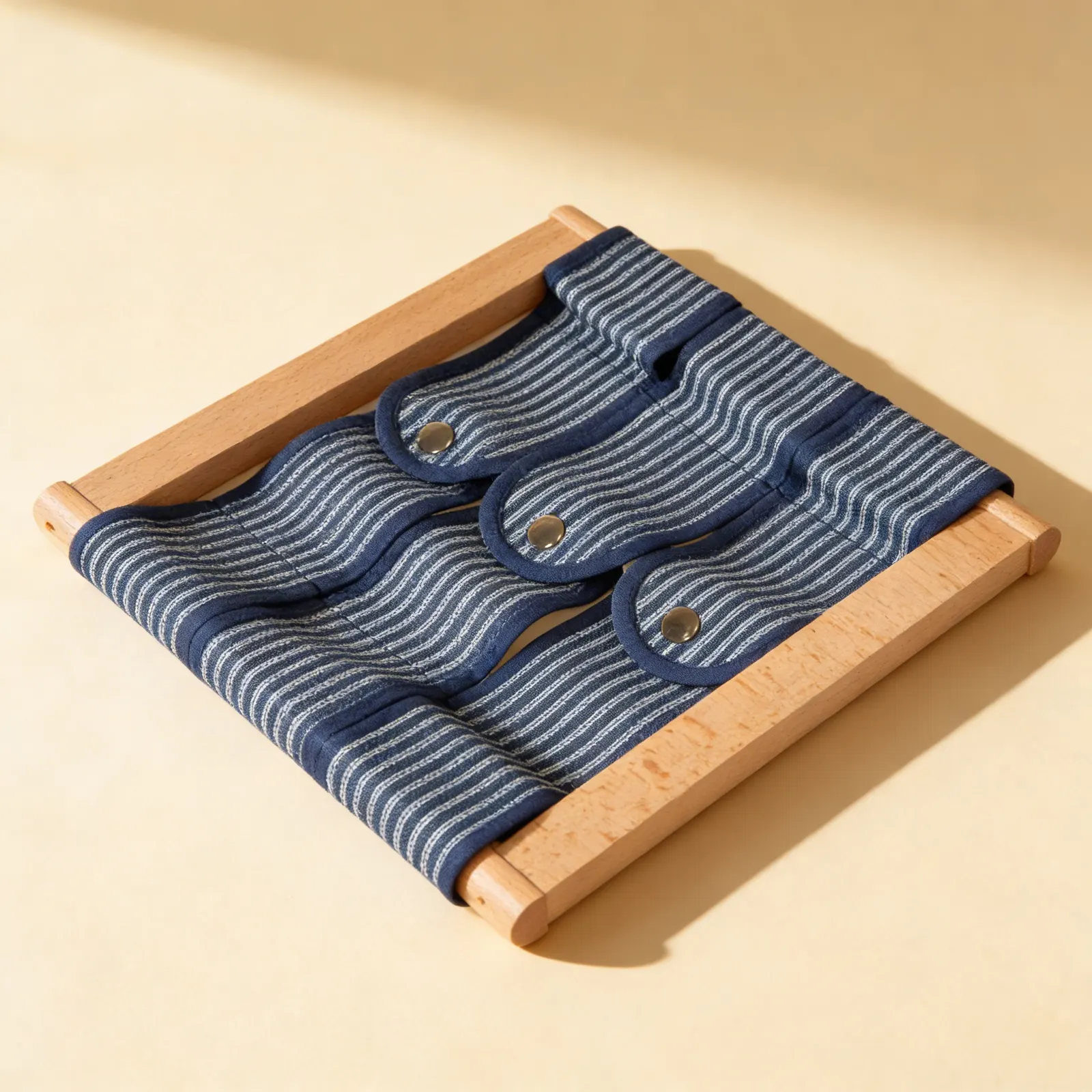 Dressing Frame: Snapping: Press-Snap Closure Fine Motor Skill: Side view