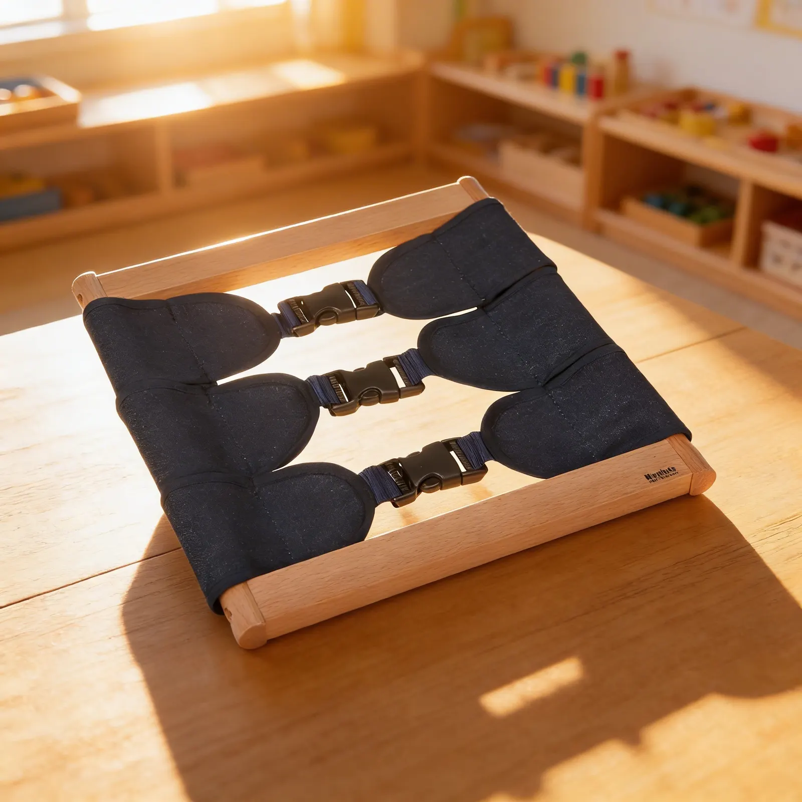Dressing Frame: Buckling: Progressive Side-Release Practice: Child learning