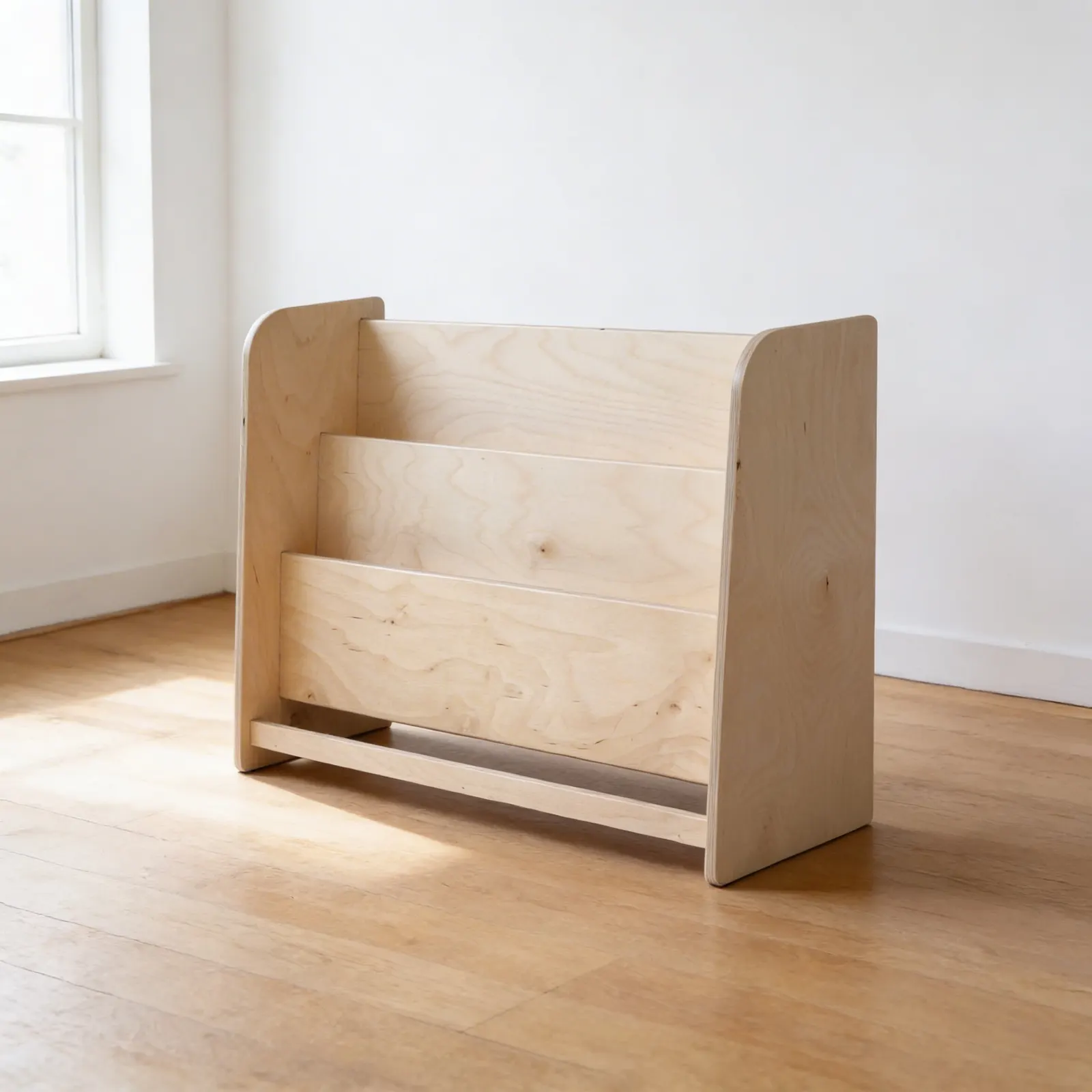 Dressing Frame Stand: Wooden Display for 6 Frames at Child Height: Side view