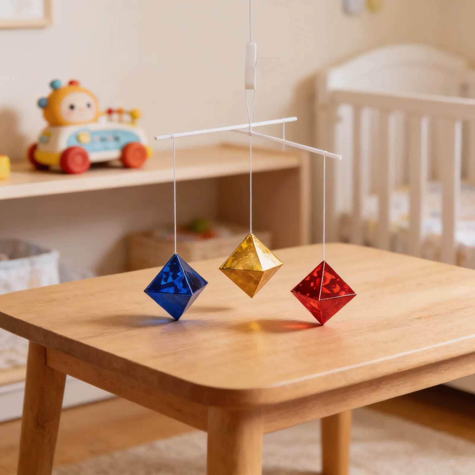 Octahedron Mobile: Geometric Crystal Forms for Visual Development: Detail view