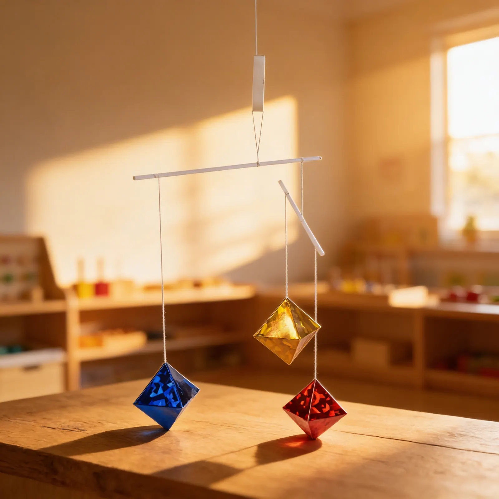 Octahedron Mobile: Geometric Crystal Forms for Visual Development: Child learning