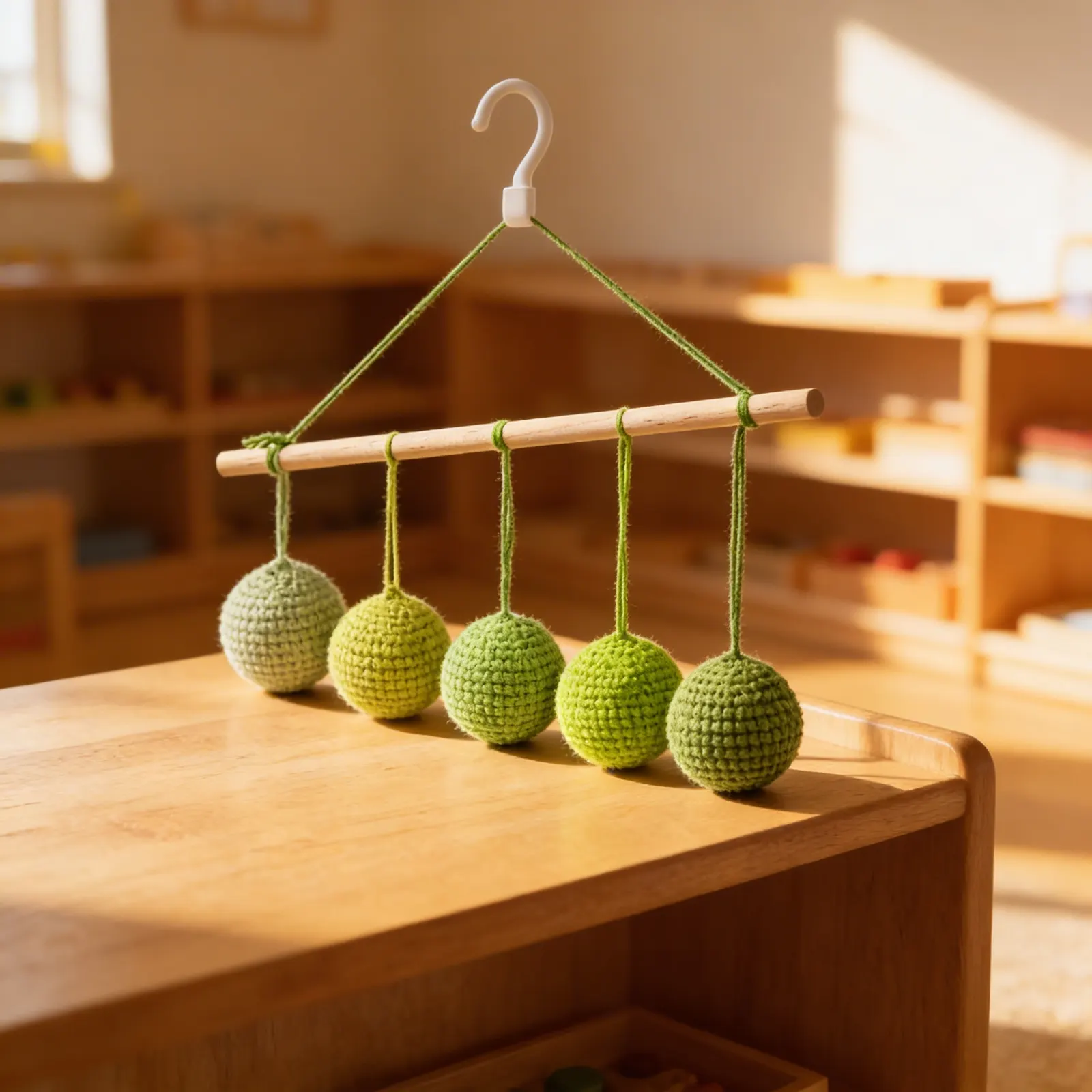 Gobbi Mobile: Five Gradient Spheres for Visual Tracking Skills: Child learning