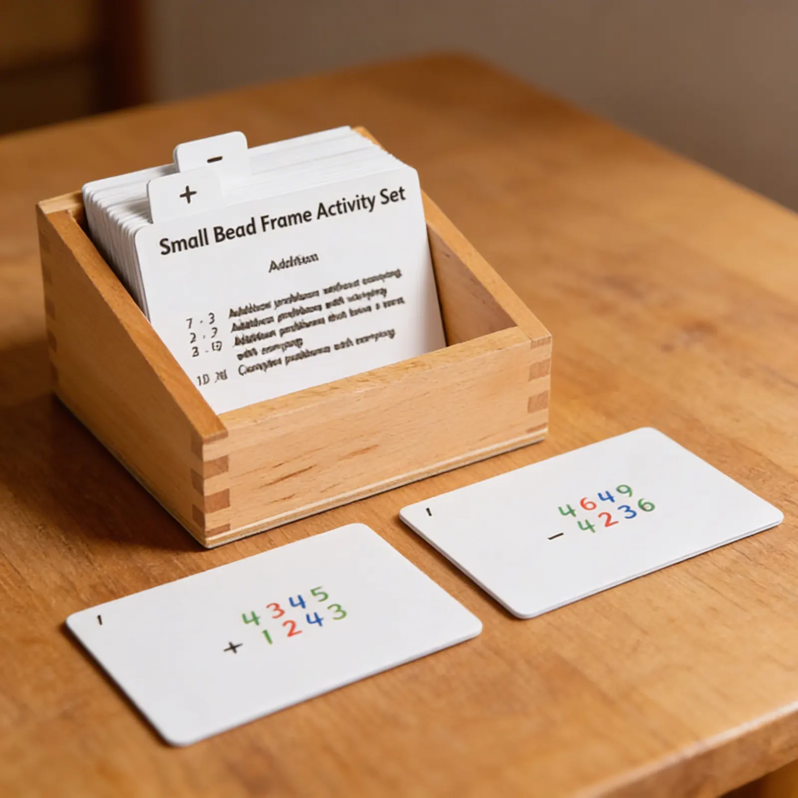 Small Bead Frame Activity Set: Mathematical Practice Cards: Side view