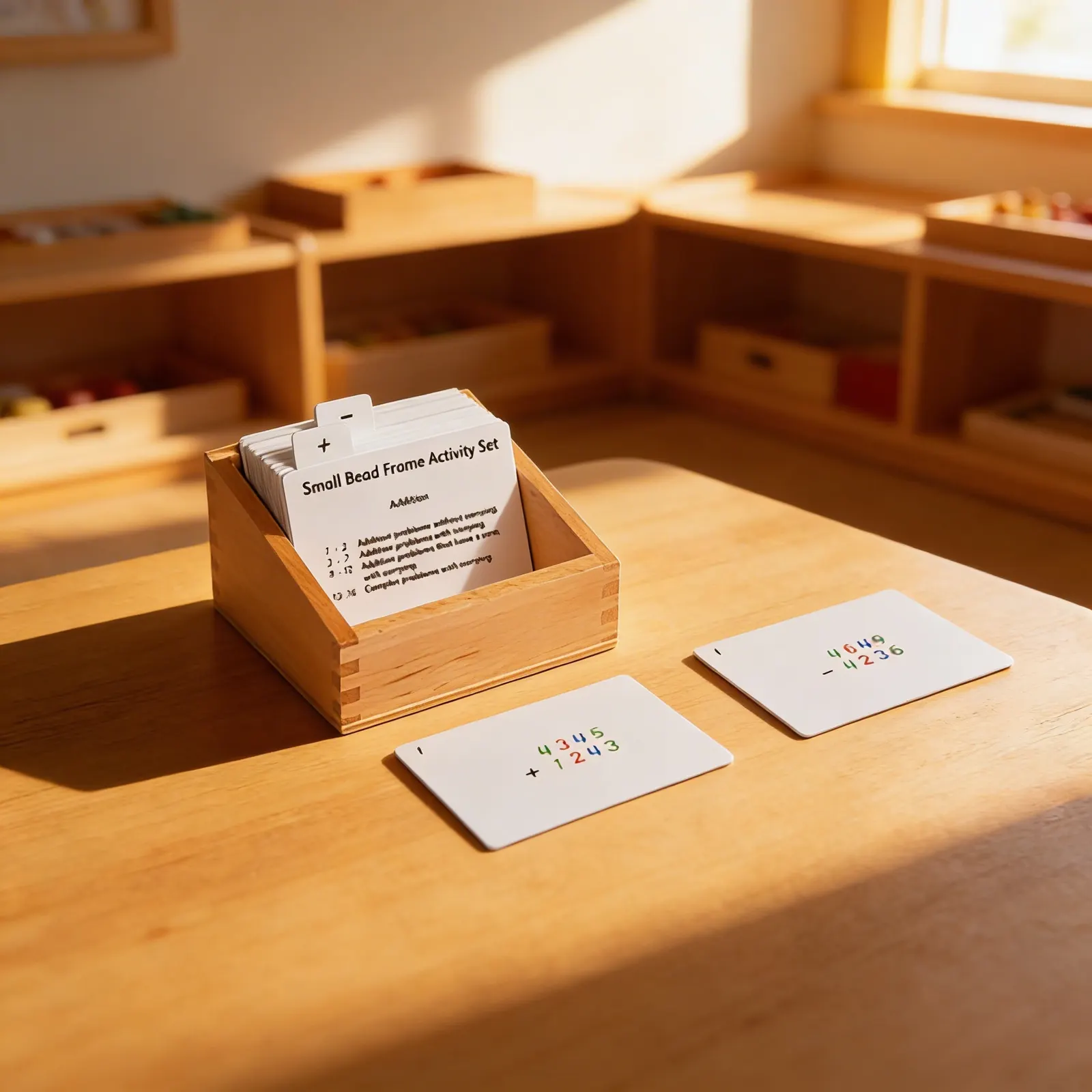 Small Bead Frame Activity Set: Mathematical Practice Cards: Child learning