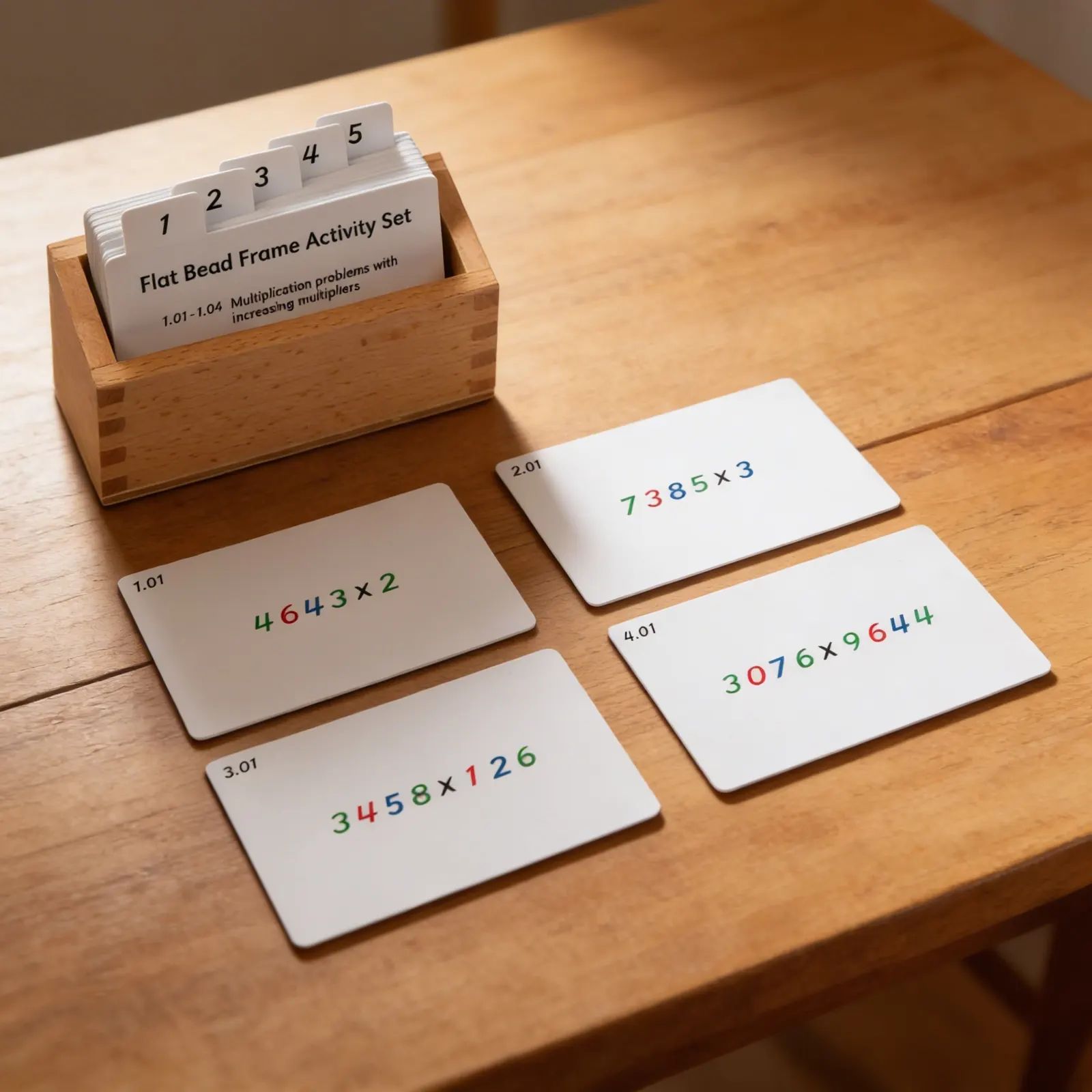 Flat Bead Frame Activity Set: Multiplication Practice Cards: Detail view