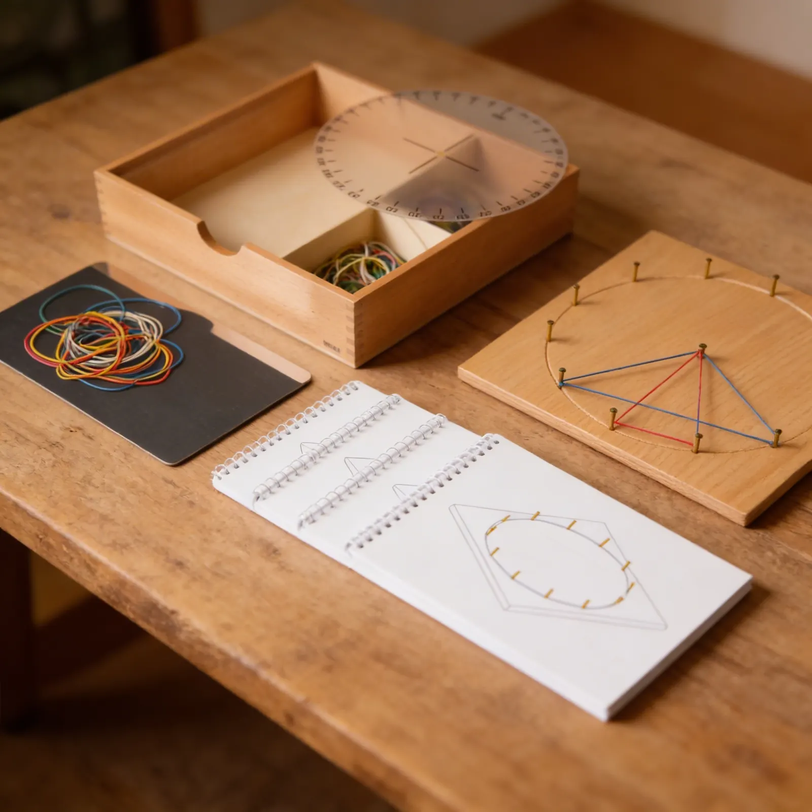 Deska s hřebíky: zkoumání geometrie: Detailní pohled