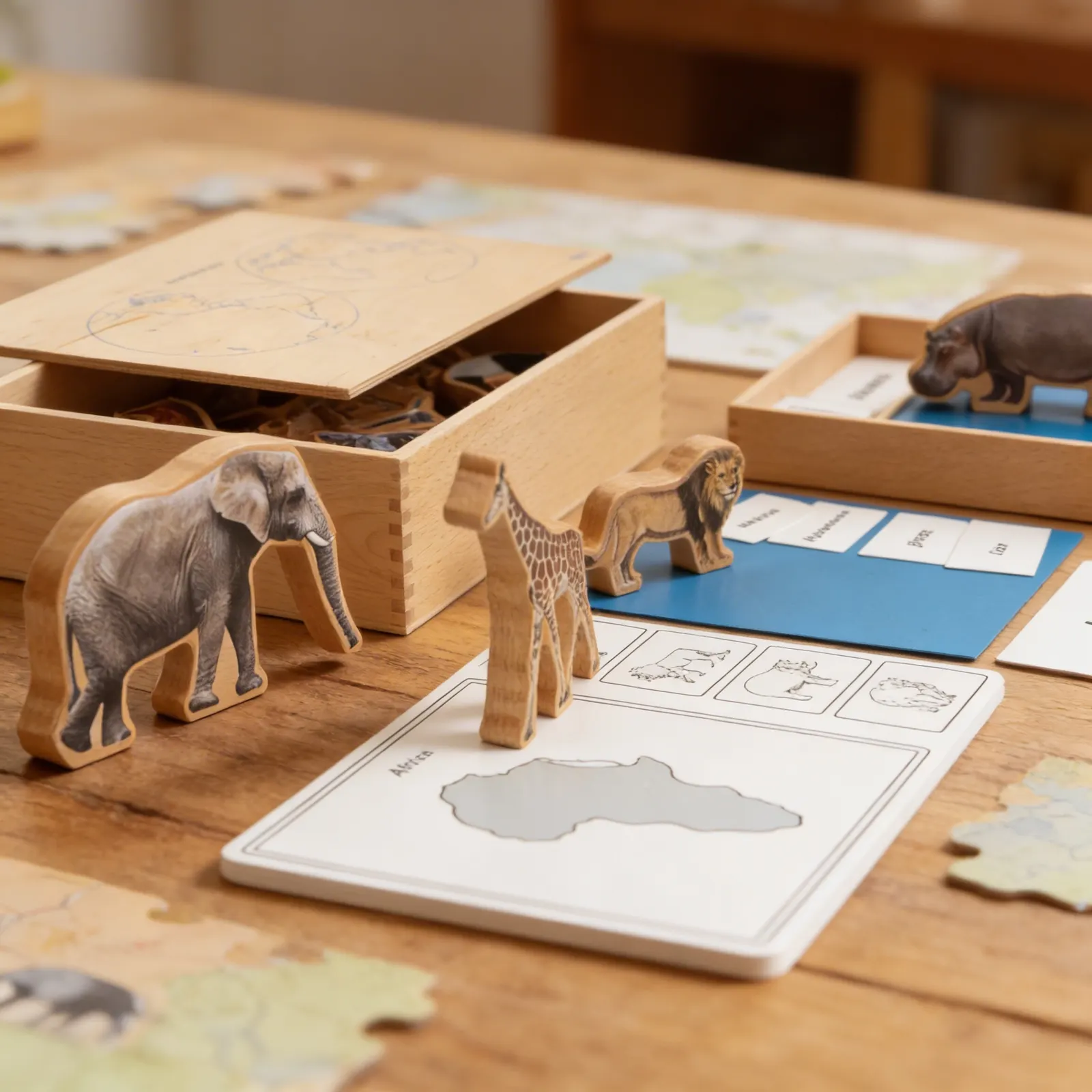 Animal Continent Box: Geography & Zoology Matching Activity: Detail view
