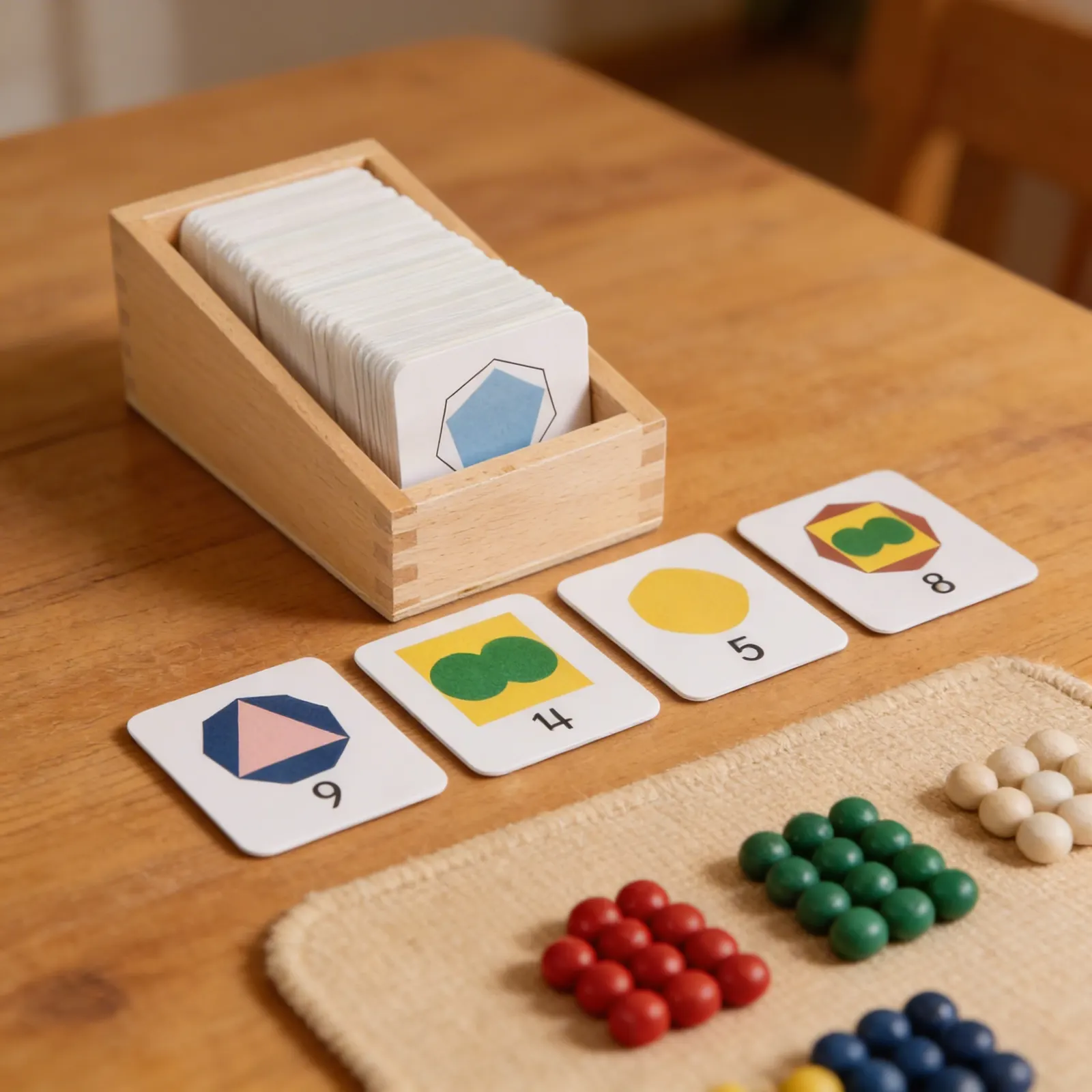 Number Cards Box: Small Numerals with Geometric Shapes: Detail view