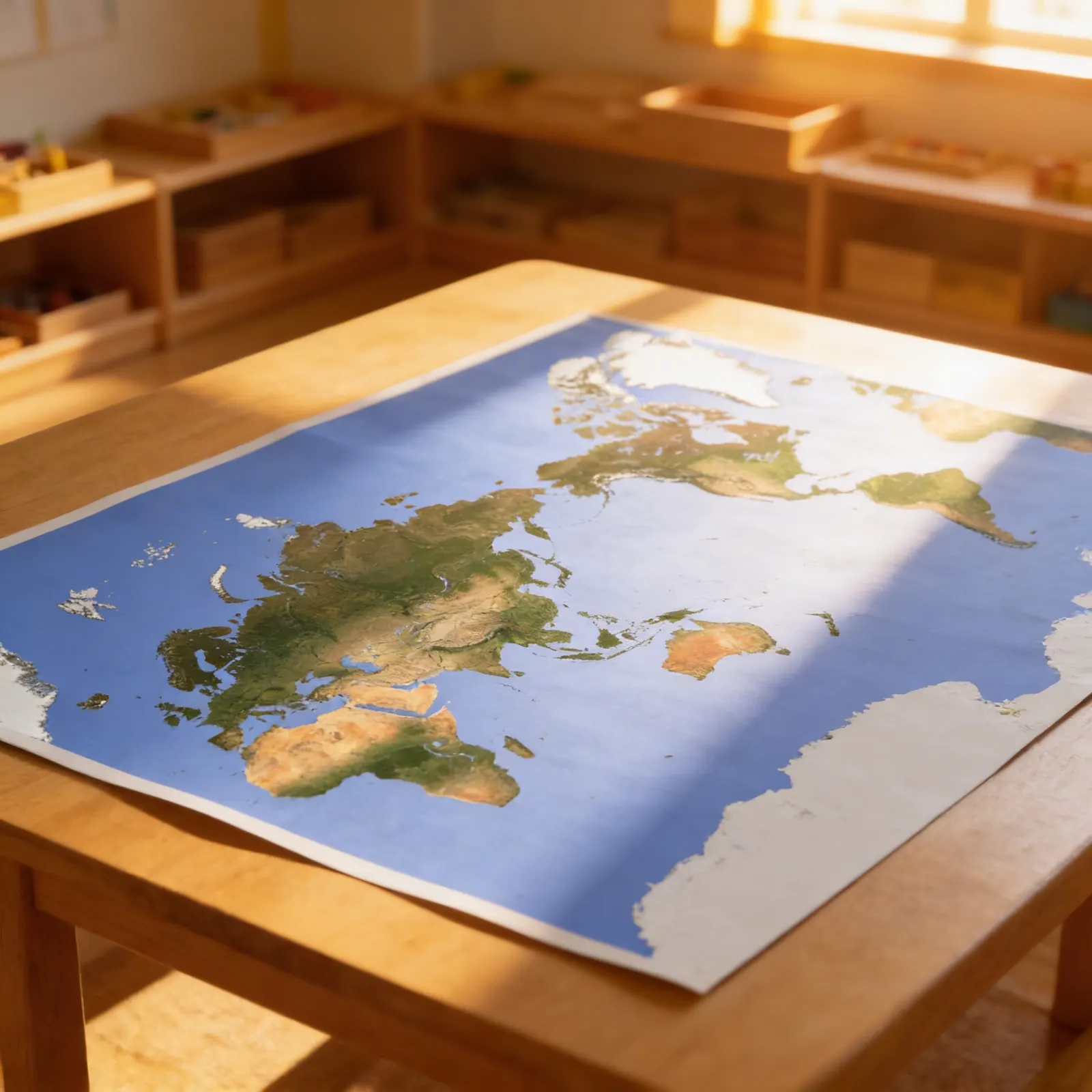 Velká mapa světa: Dítě při učení
