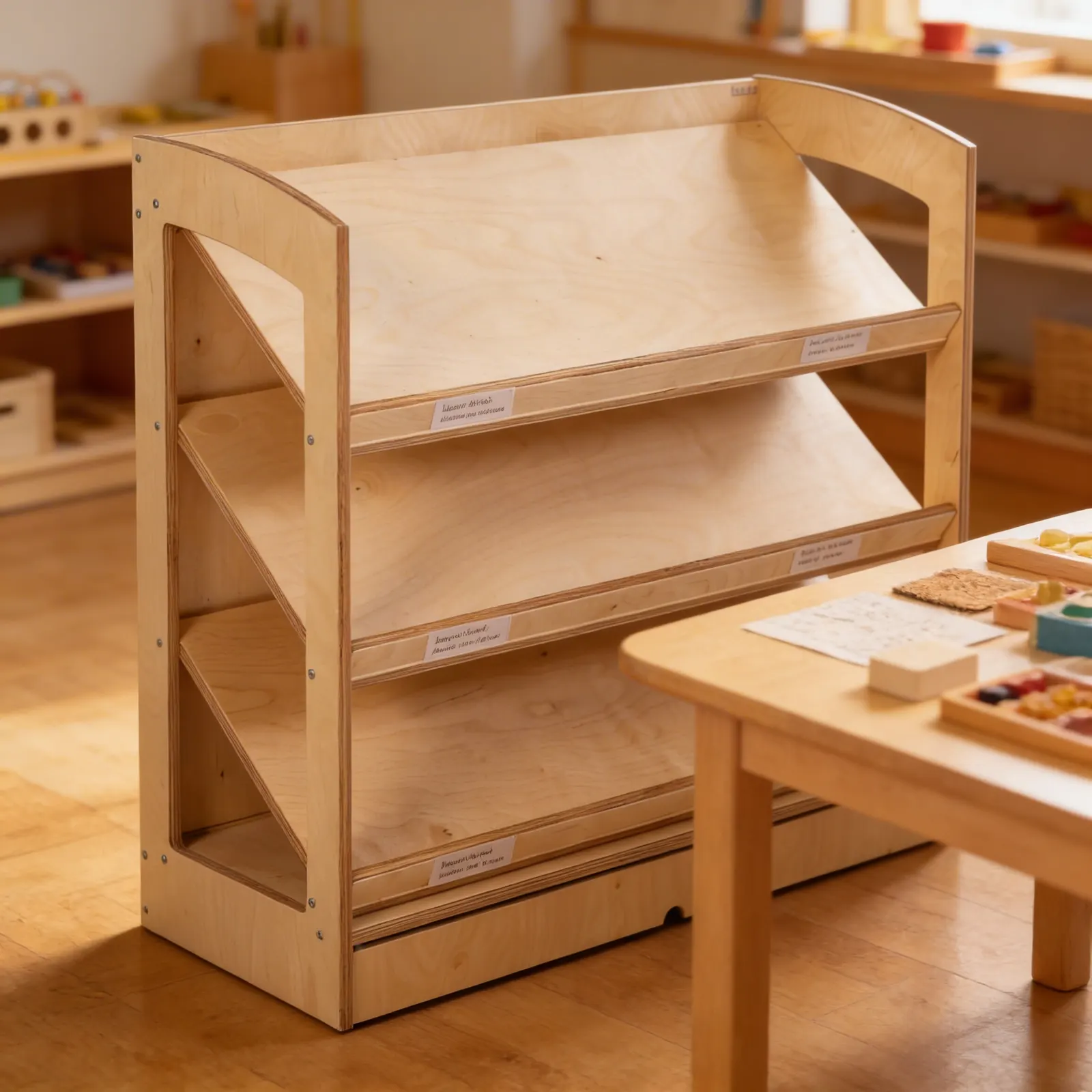 Open Back Bookshelf: 93cm Child-Height Literary Display: Detail view