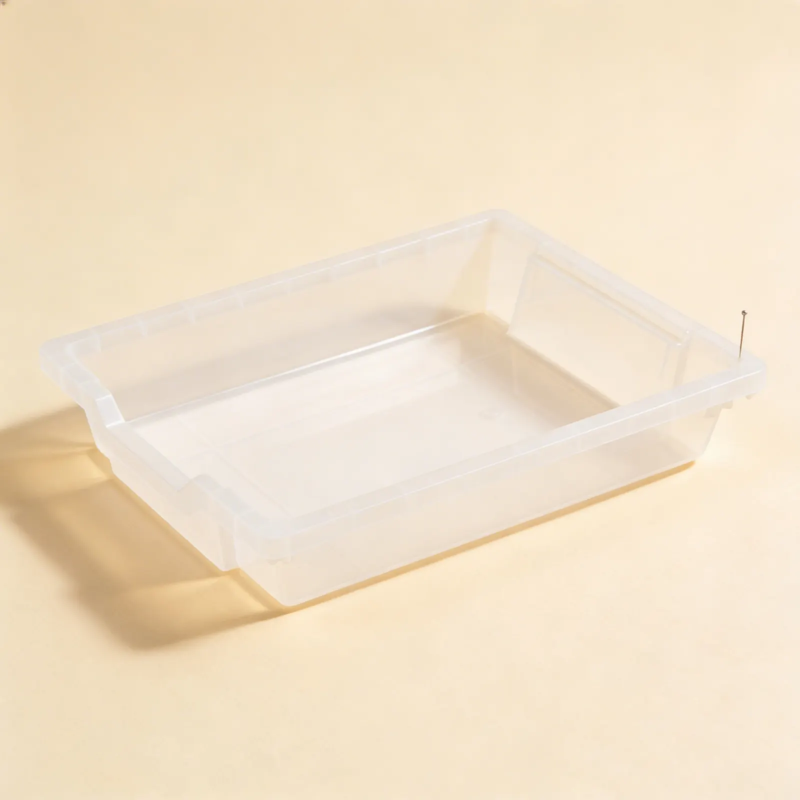 Tácek bez kluzáků: Průhledný (7 cm): Boční pohled