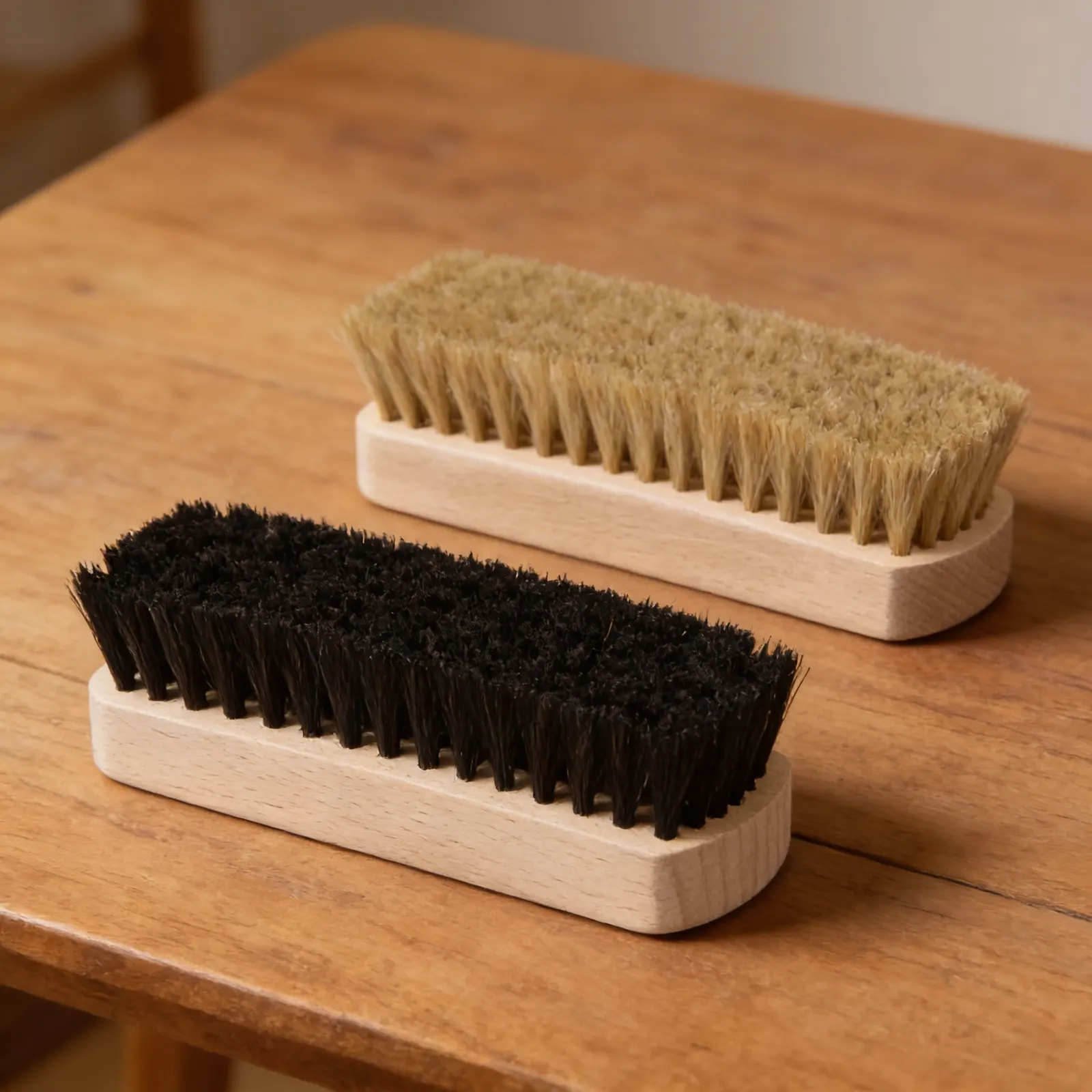 Shoe Polishing Brush Set: Four Specialized Brushes for Care Activities: Detail view
