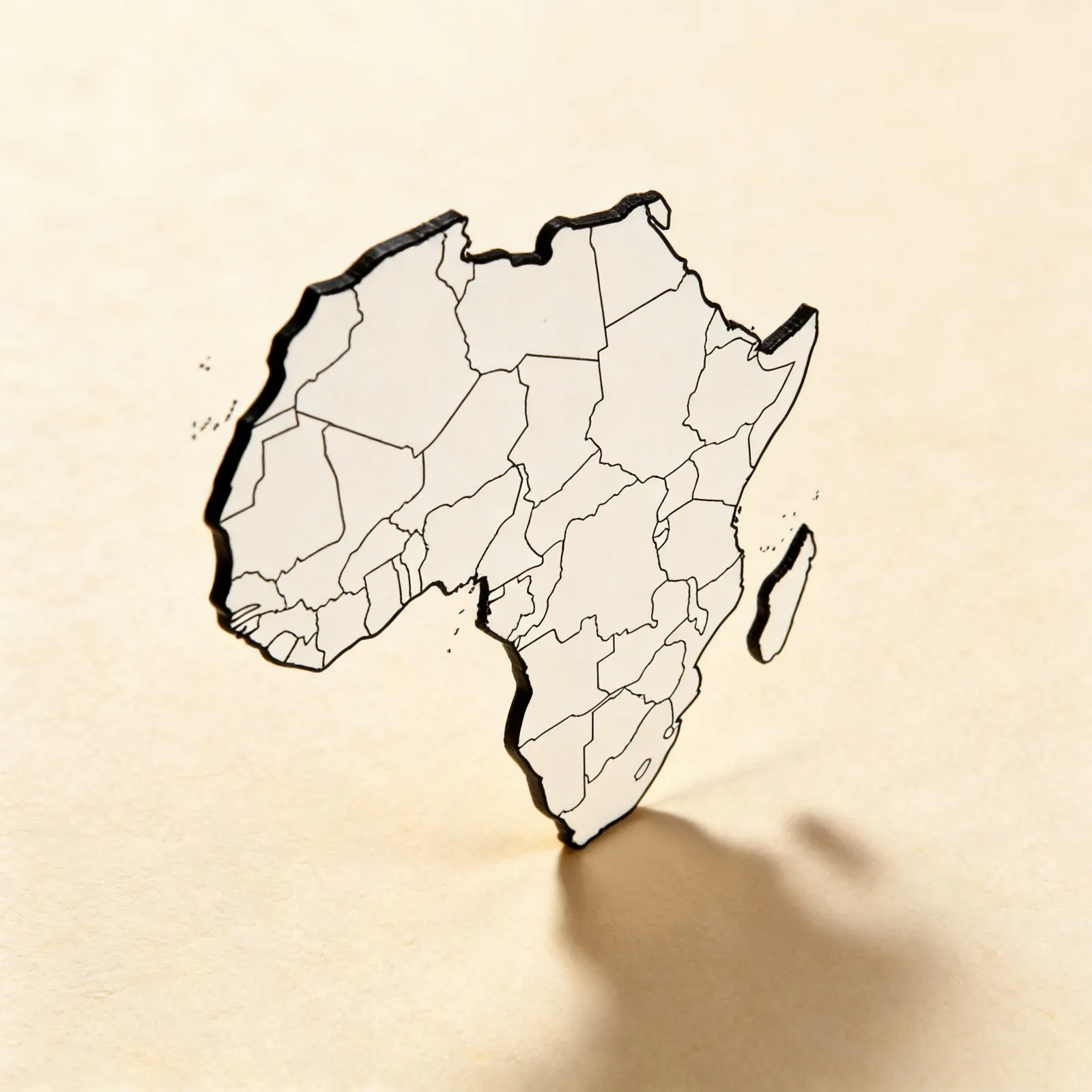 Afrika: Politická mapa (50): Boční pohled
