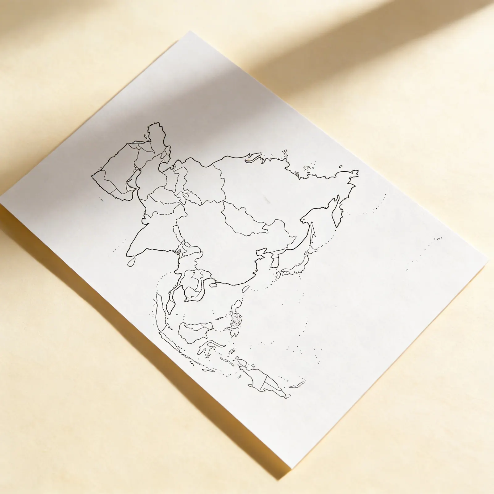 Asie: Politická mapa (50): Boční pohled