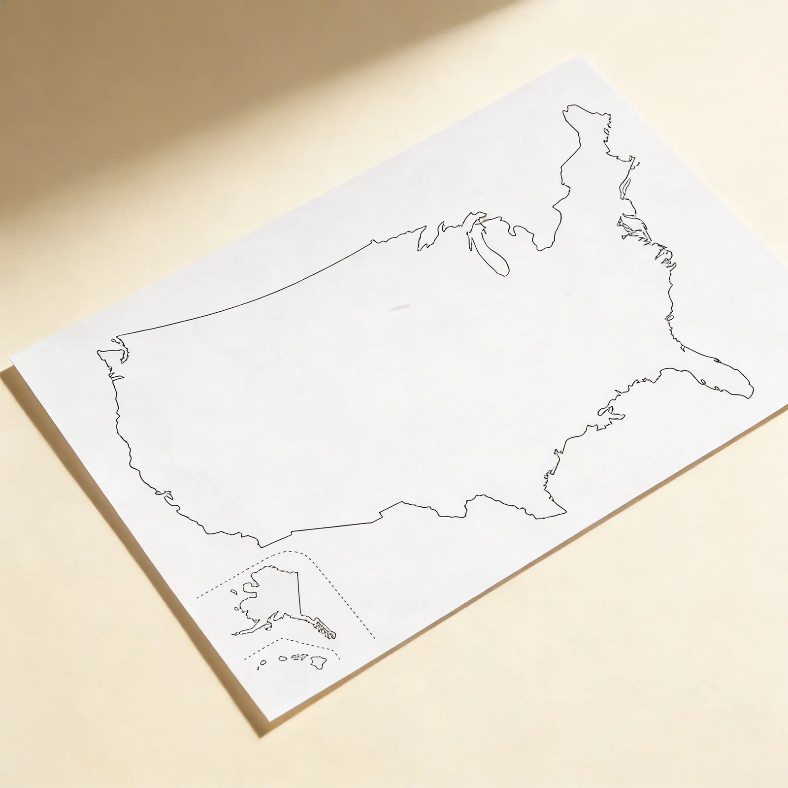 Spojené štáty: Obrysová mapa (50): Bočný pohľad
