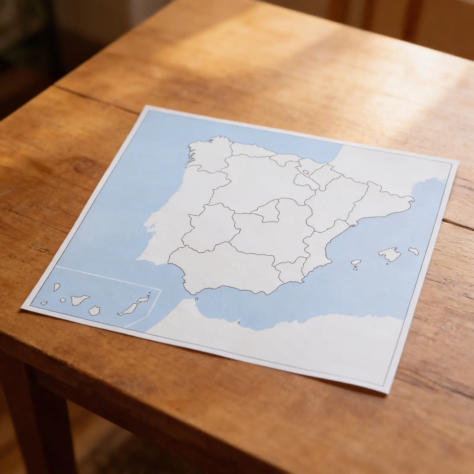 Kontrolná mapa Španielska: bez popisov: Detailný pohľad