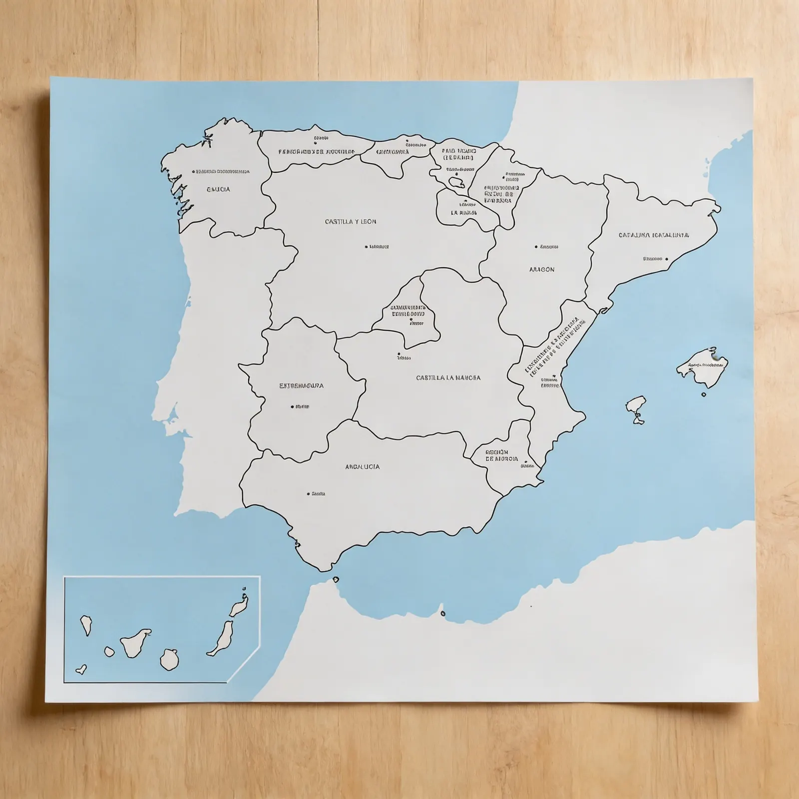 Kontrolní mapa Španělska: s popisky (ve španělštině): Katalogový pohled