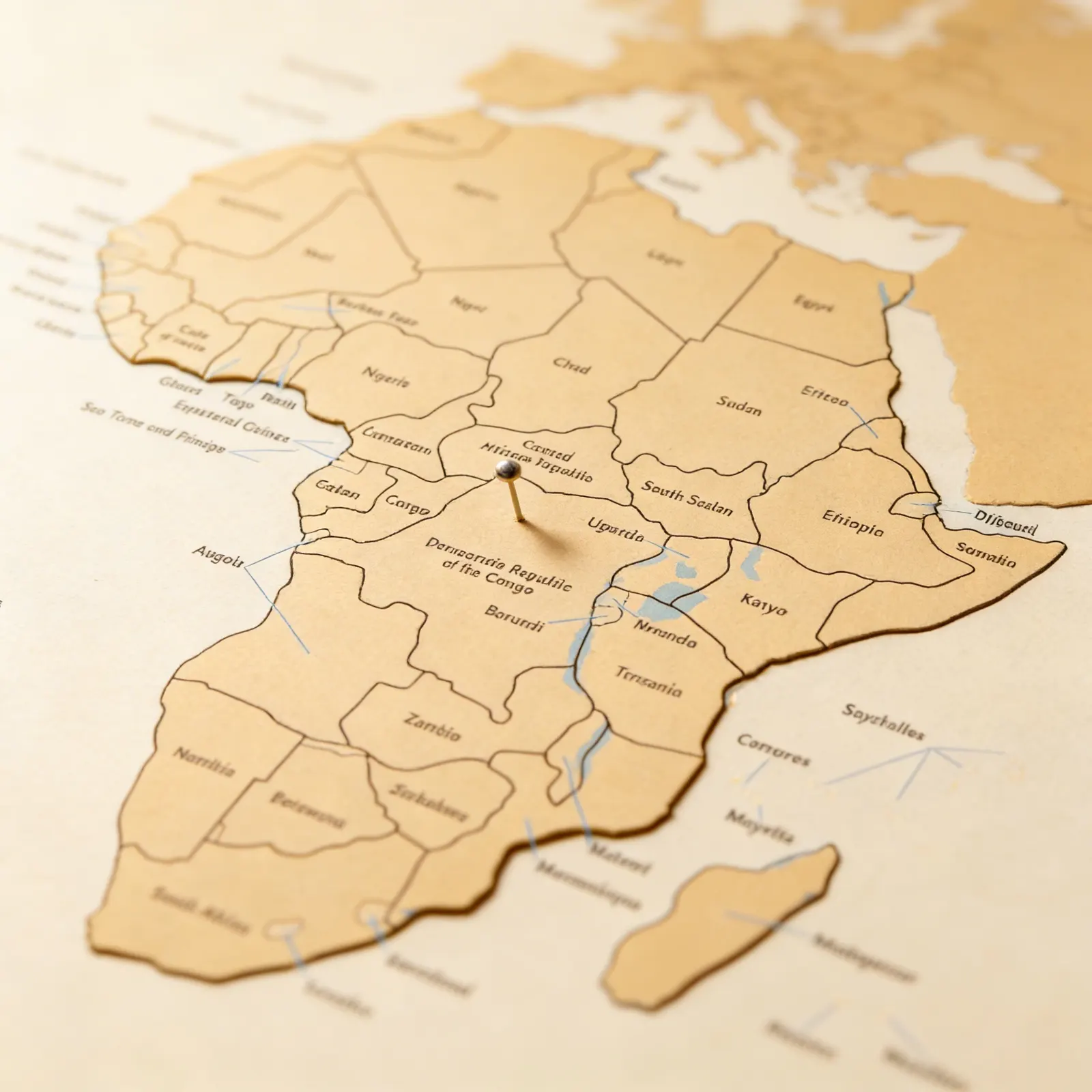 Kontrolní mapa Afriky: s popisky: Katalogový pohled