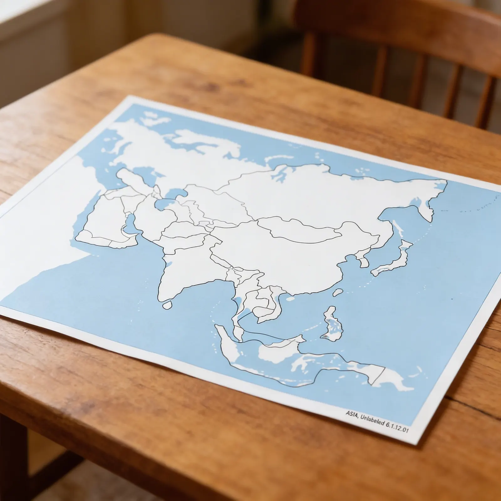 Kontrolná mapa Ázie: bez popisov: Detailný pohľad