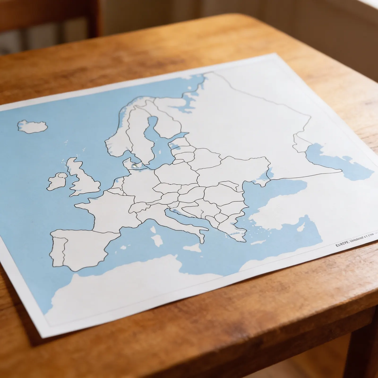 Kontrolná mapa Európy: bez popisov: Detailný pohľad