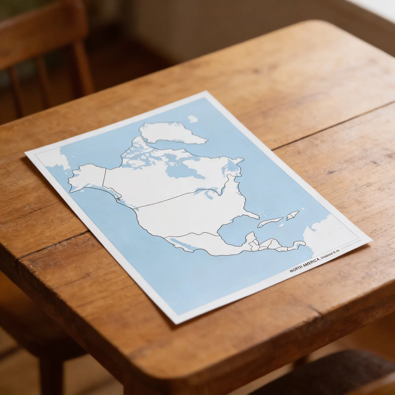 Kontrolná mapa Severnej Ameriky: bez popisov: Detailný pohľad