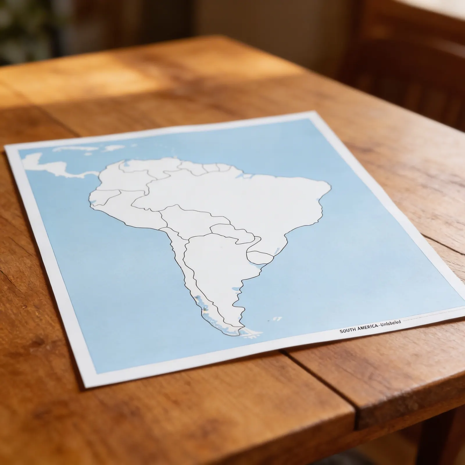 Kontrolná mapa Južnej Ameriky: bez popisov: Detailný pohľad