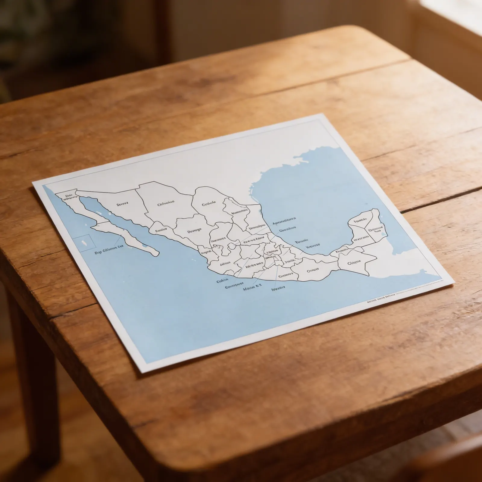 Kontrolná mapa Mexika: s popismi: Detailný pohľad