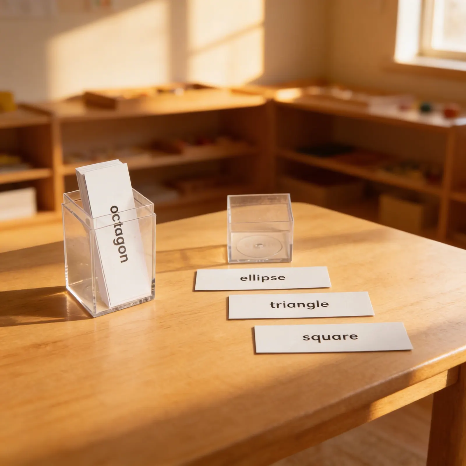 Geometric Beginning Labels: Shape Vocabulary Cards for First Geometry: Child learning