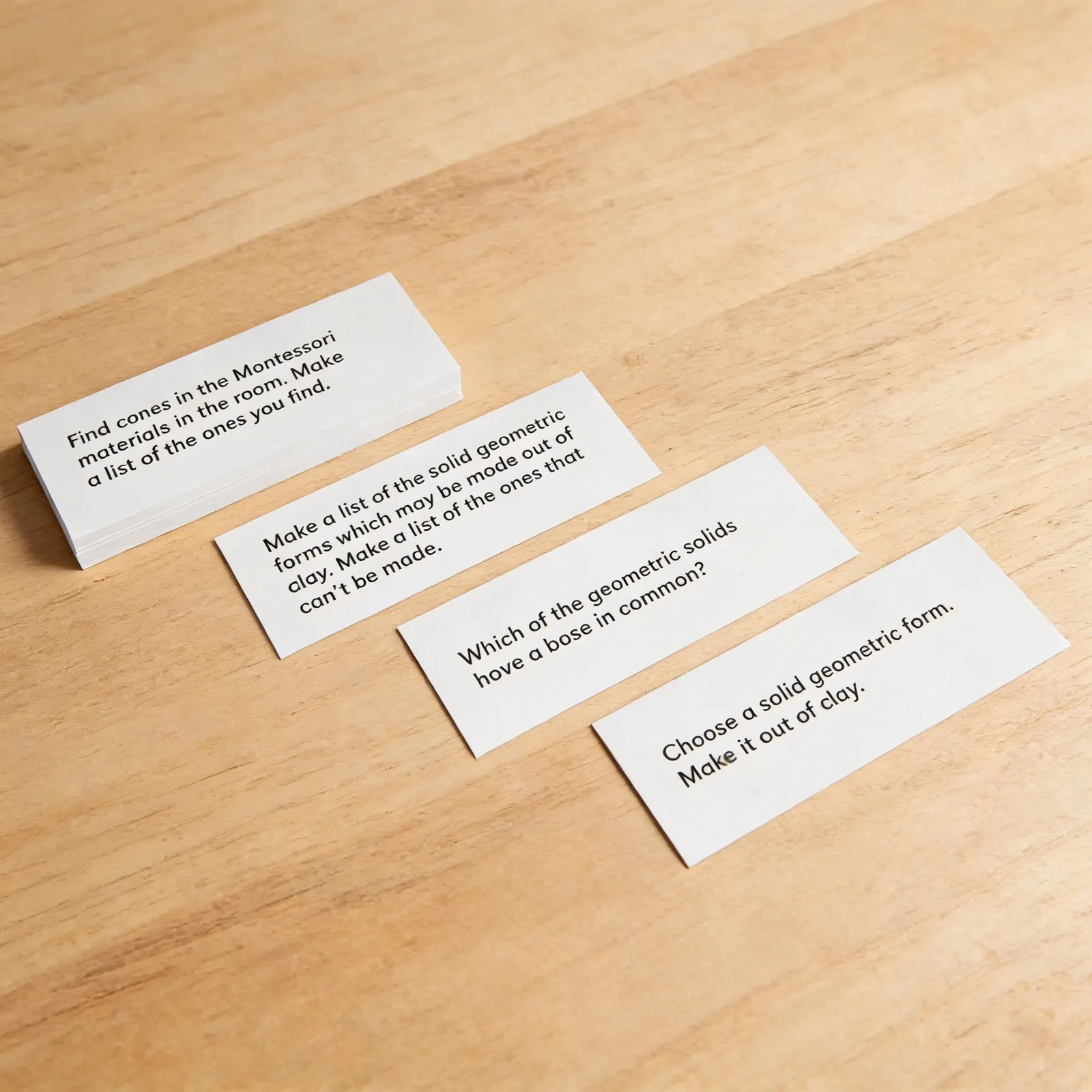 Geometric Solids Command Cards: Activity Instructions for 3D Shapes: Side view