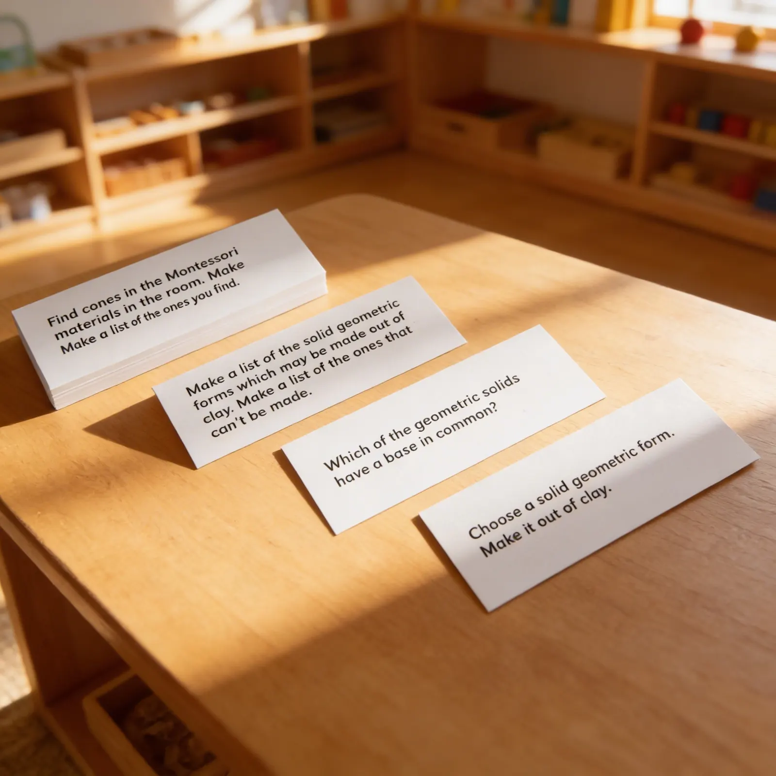 Geometric Solids Command Cards: Activity Instructions for 3D Shapes: Child learning