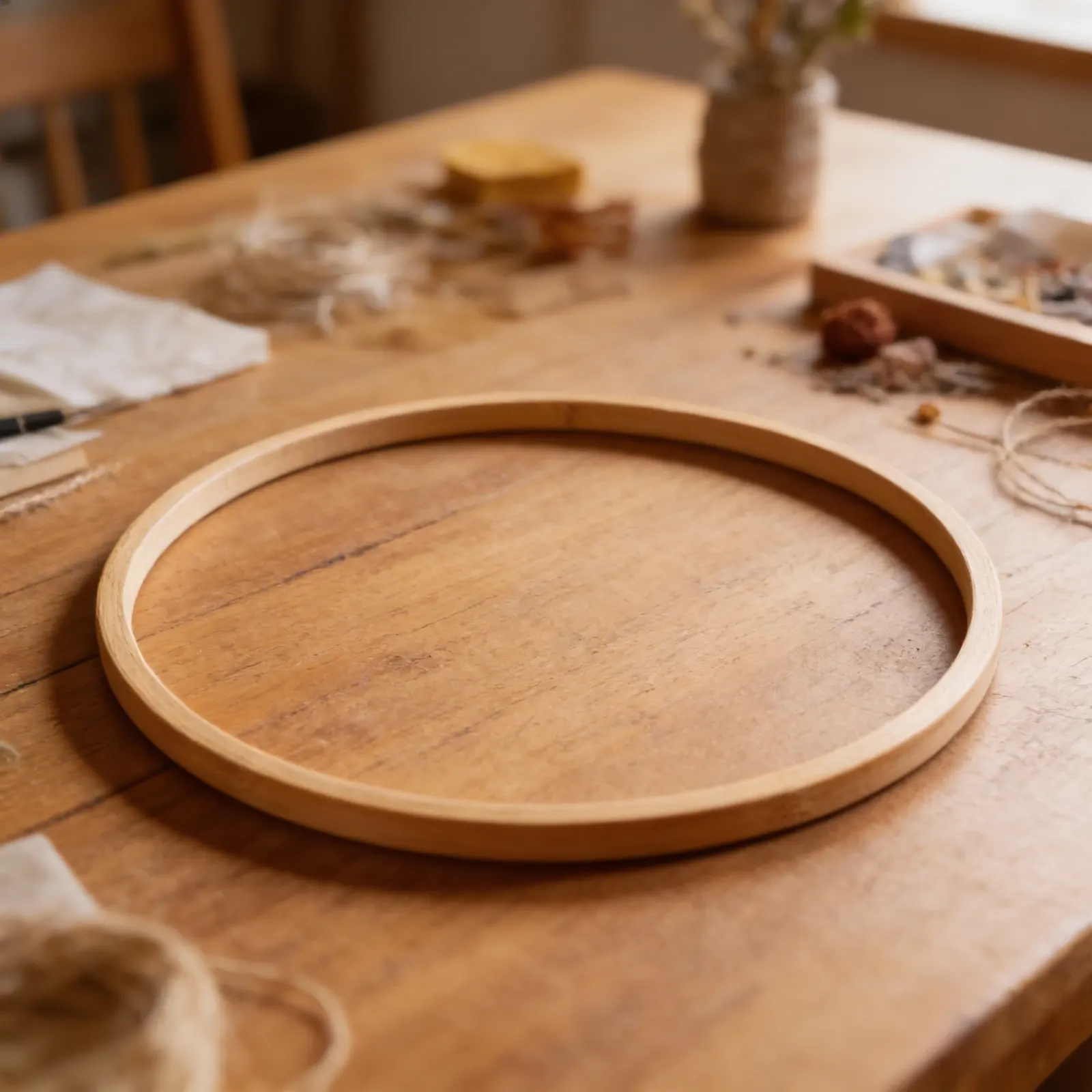 Hula Hoop: přírodní dřevo (60 cm): Detailní pohled