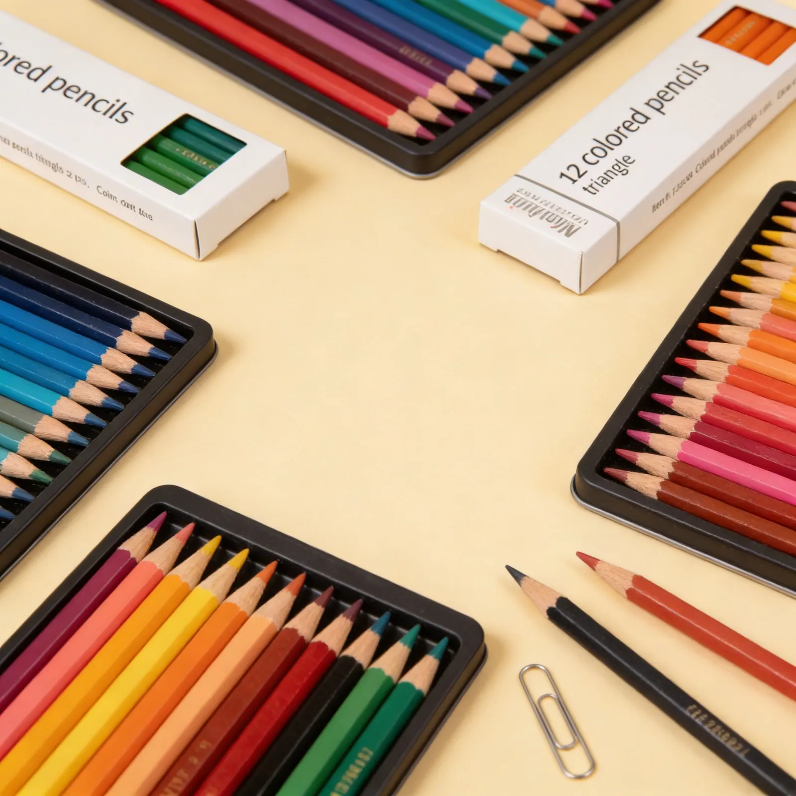 Coloured Pencils Set: 11 Colours for Metal Insets: Side view