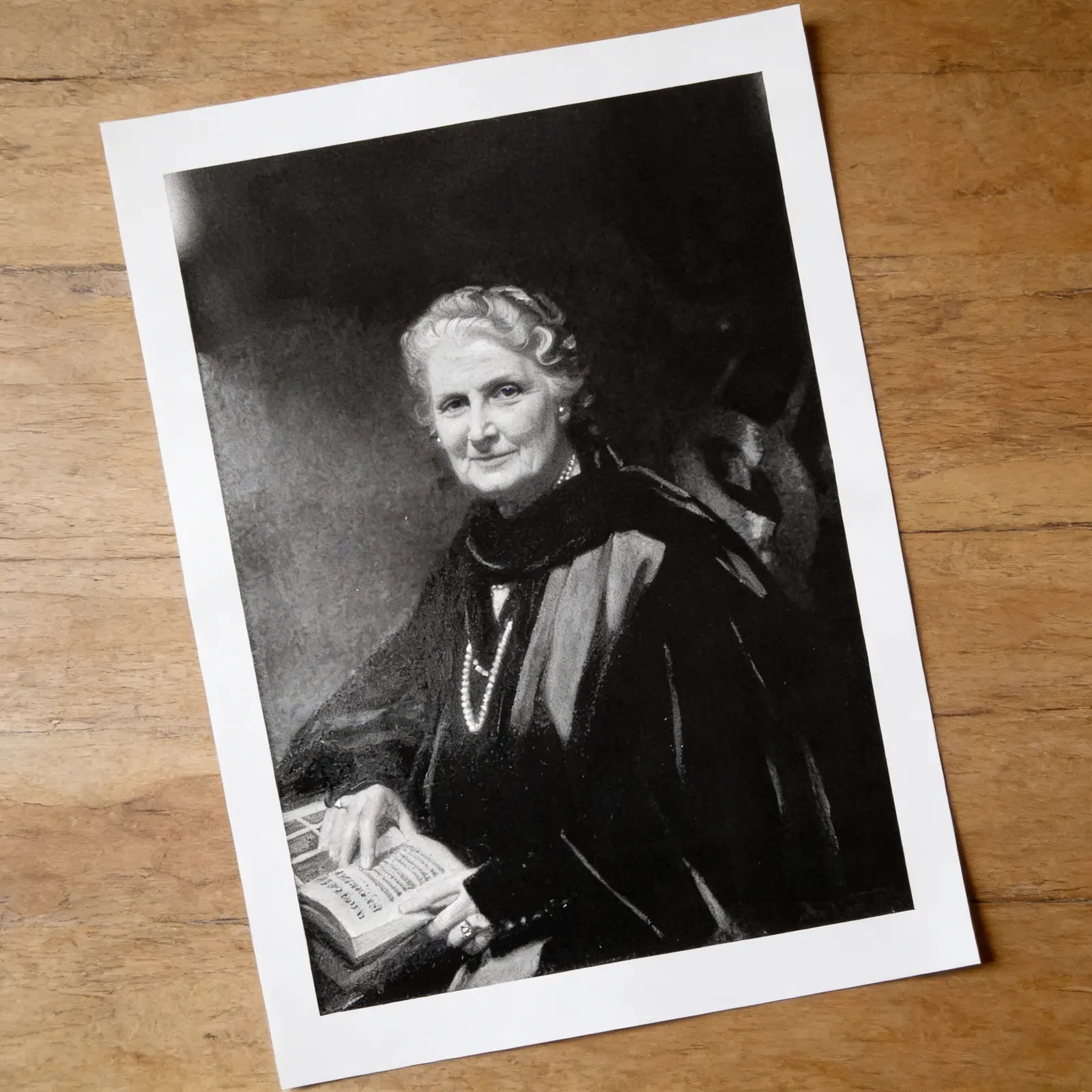 Maria Montessori Portrait: A4 Colour Photograph for Classroom: Side view