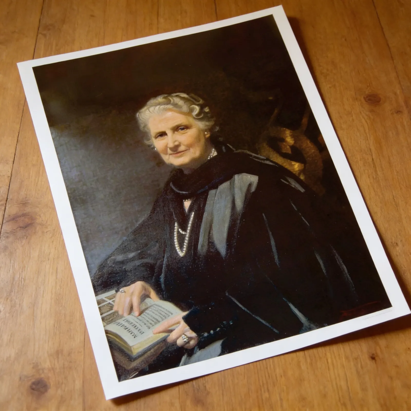 Maria Montessori Portrait: A3 Colour Photograph for Classroom: Side view