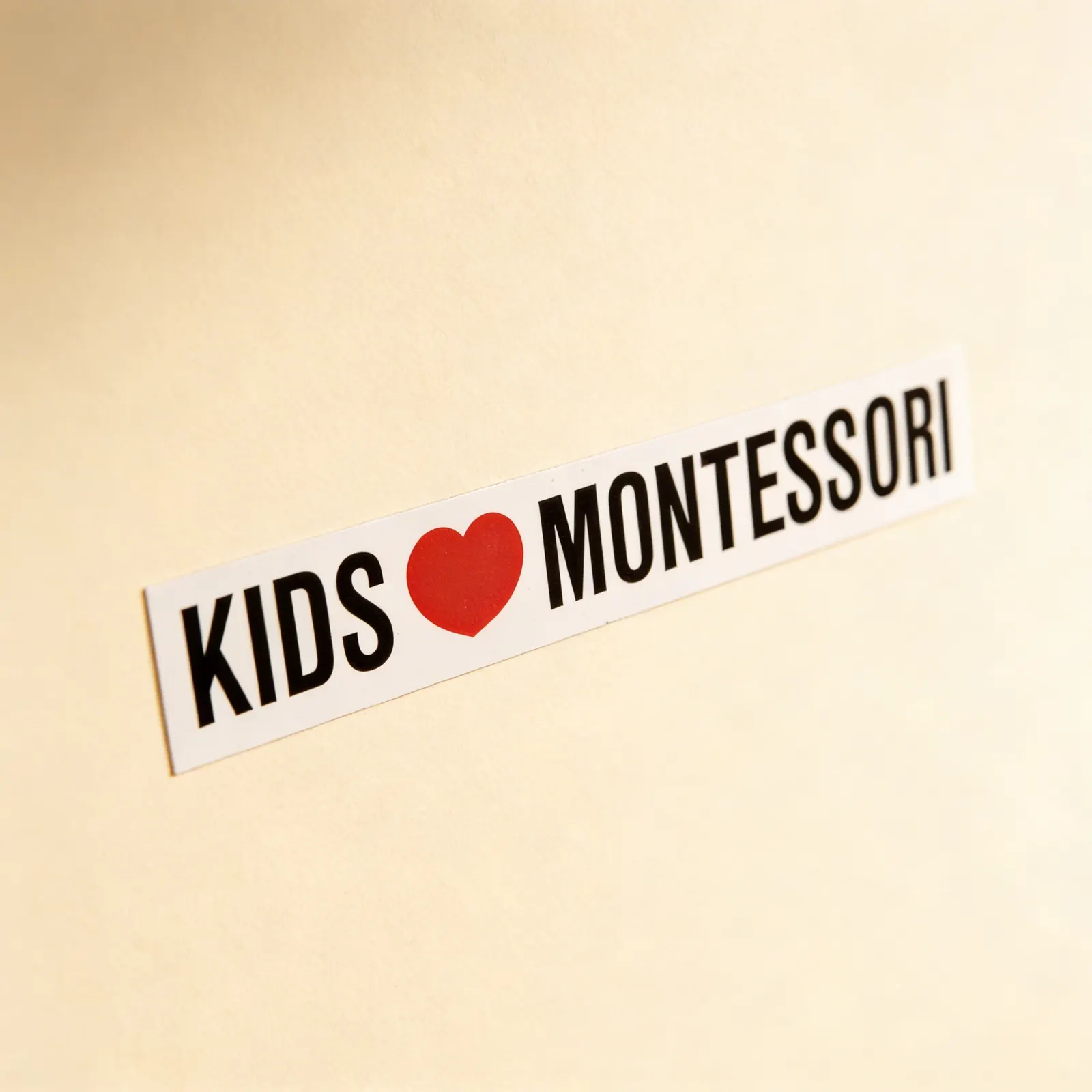 Vinylová nálepka: Děti milují Montessori: Boční pohled