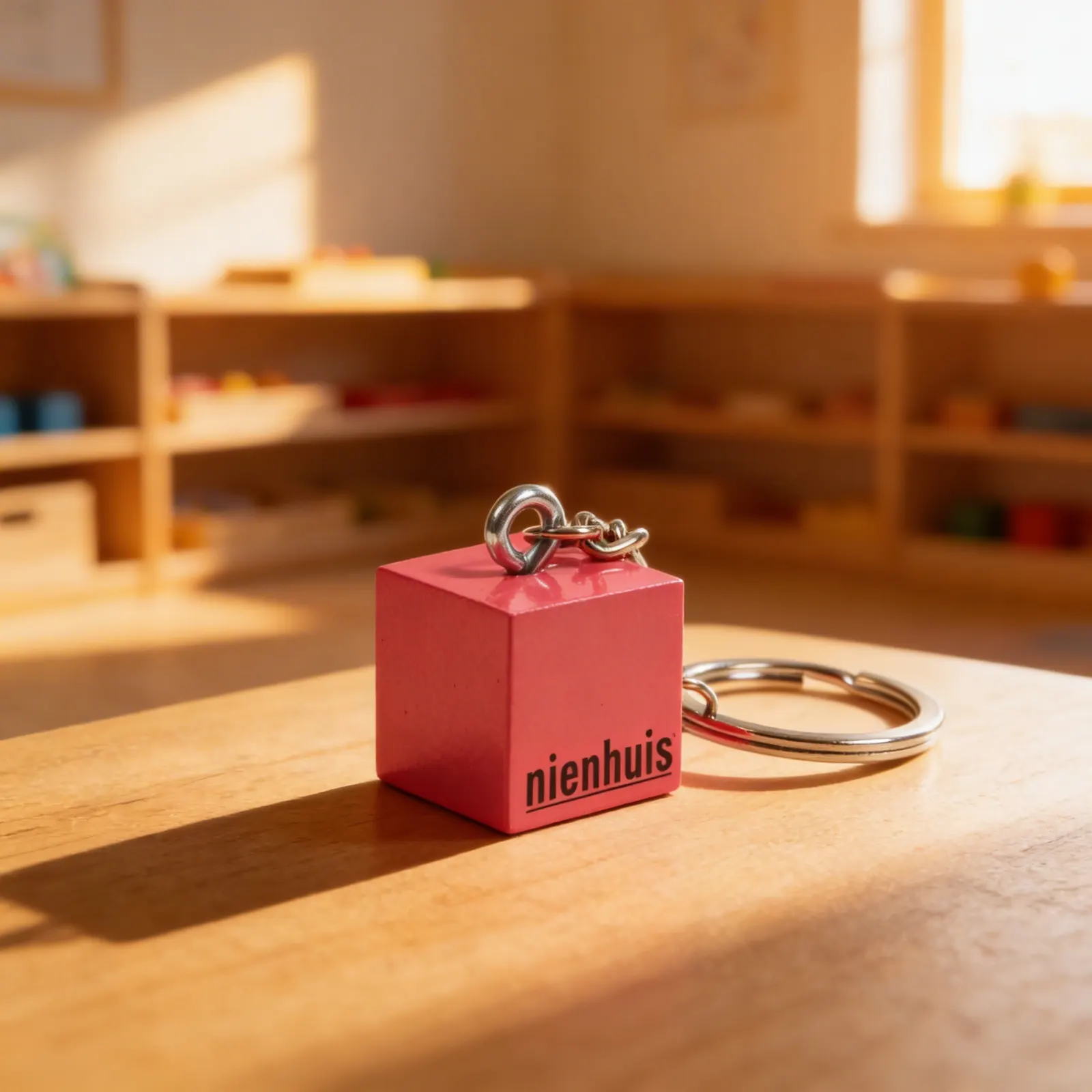 Klíčenka: kostka růžové věže, Nienhuis Montessori: Dítě při učení