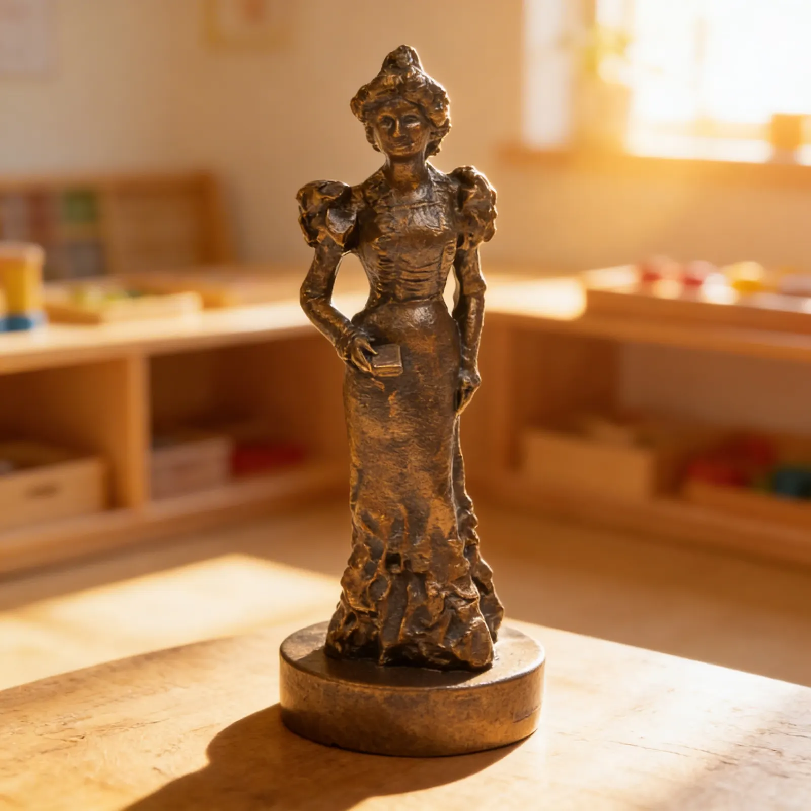 Socha Marie Montessori: Dítě při učení