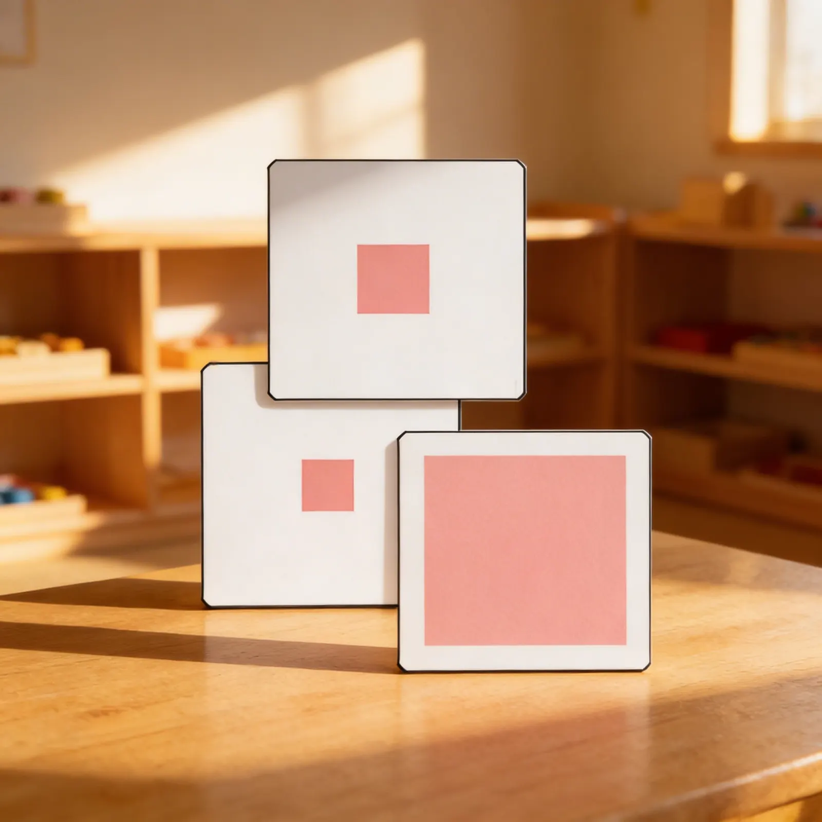 Pink Tower Base Cards: Pattern Matching Extensions: Child learning