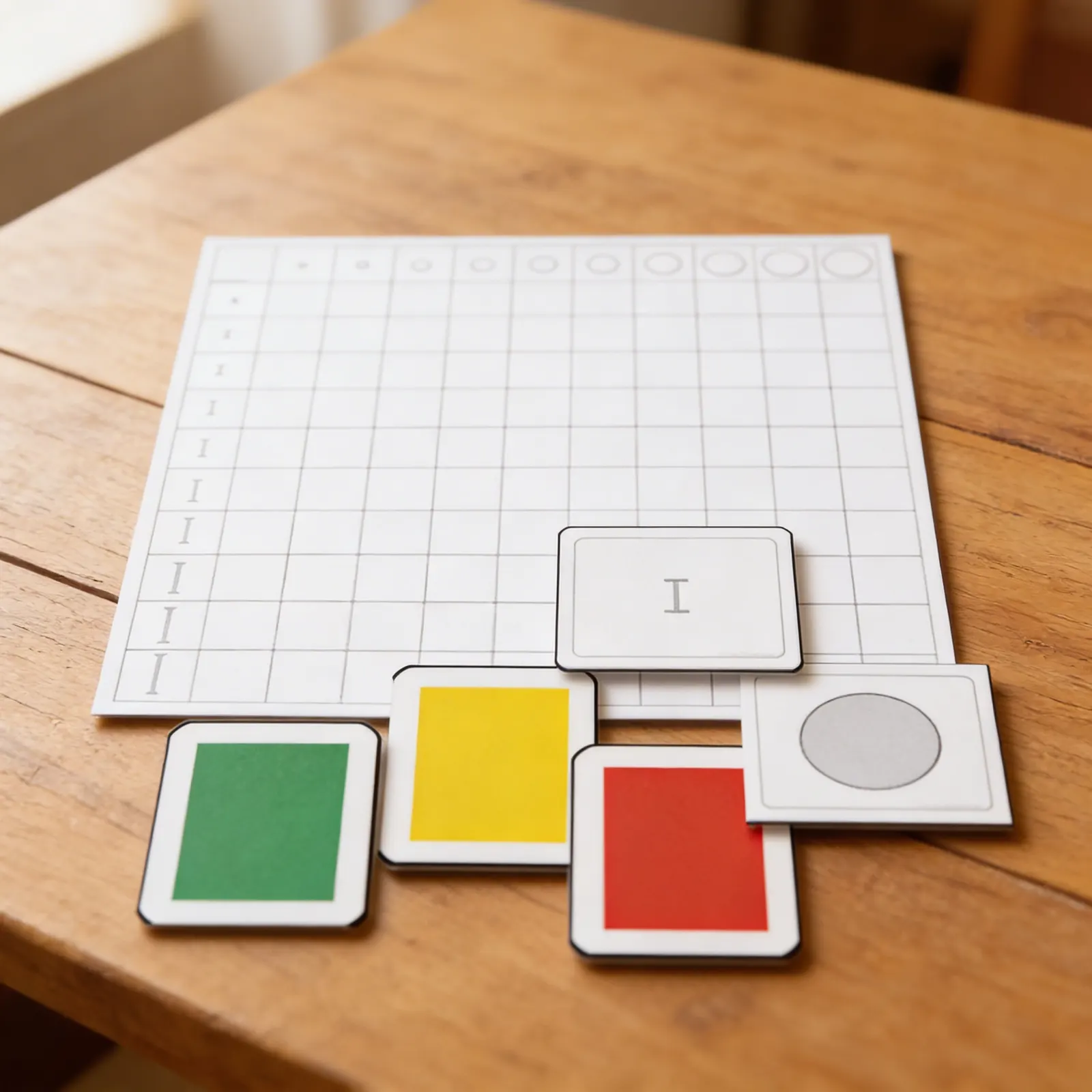 Knobless Cylinder Chart: Visual Discrimination Control Cards: Side view