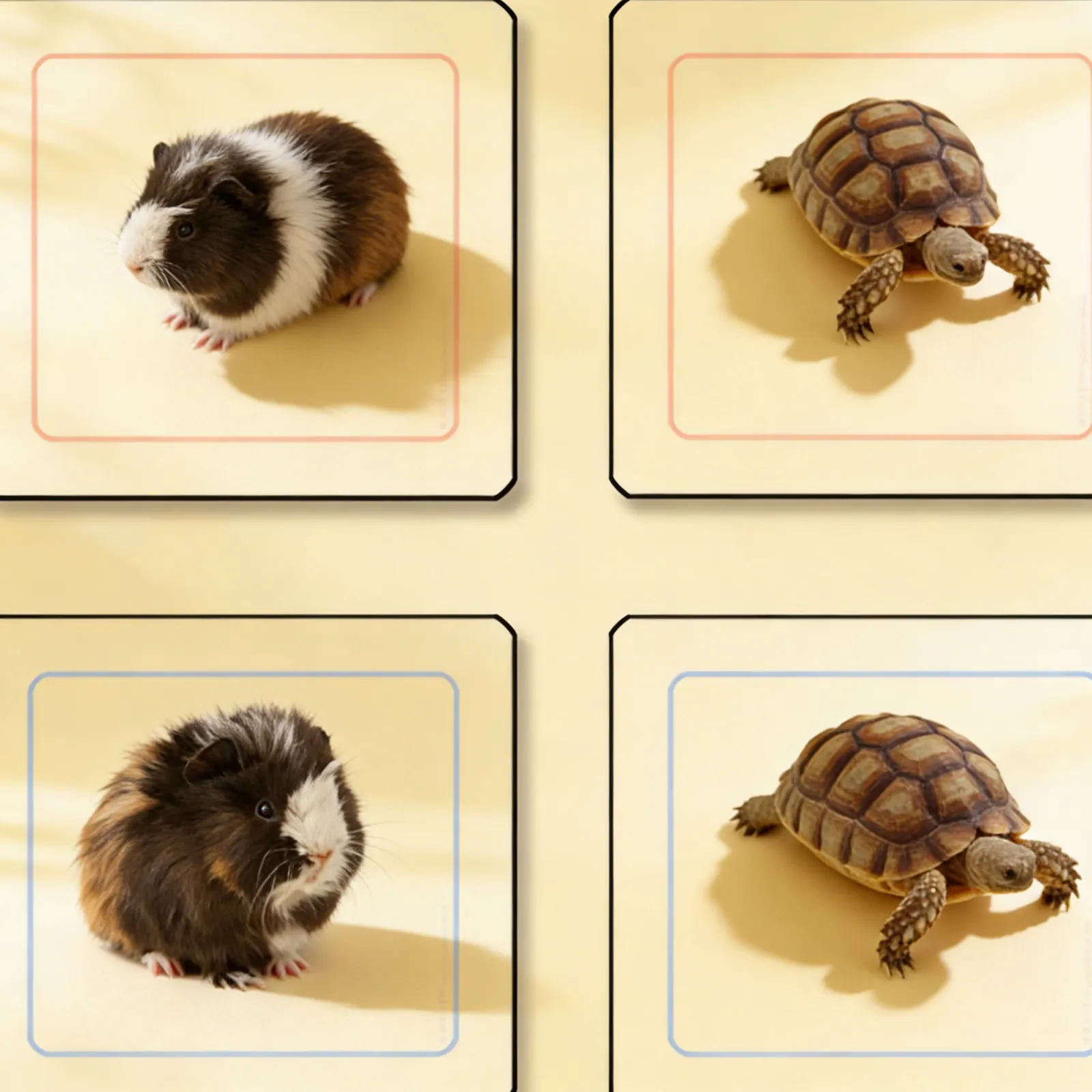 Priraďovacie karty domácich zvierat: Bočný pohľad