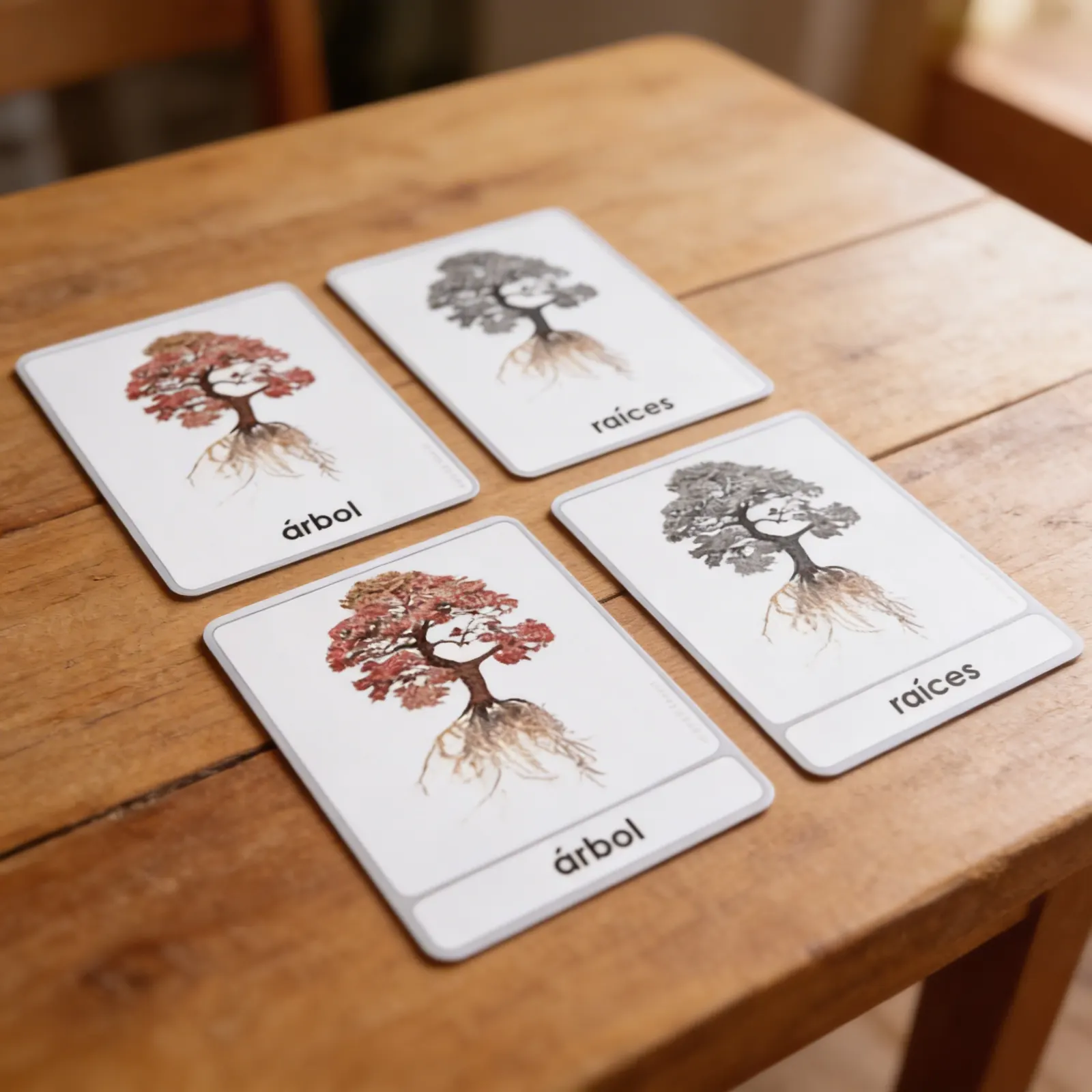 Části stromu: botanické karty (španělsky): Detailní pohled