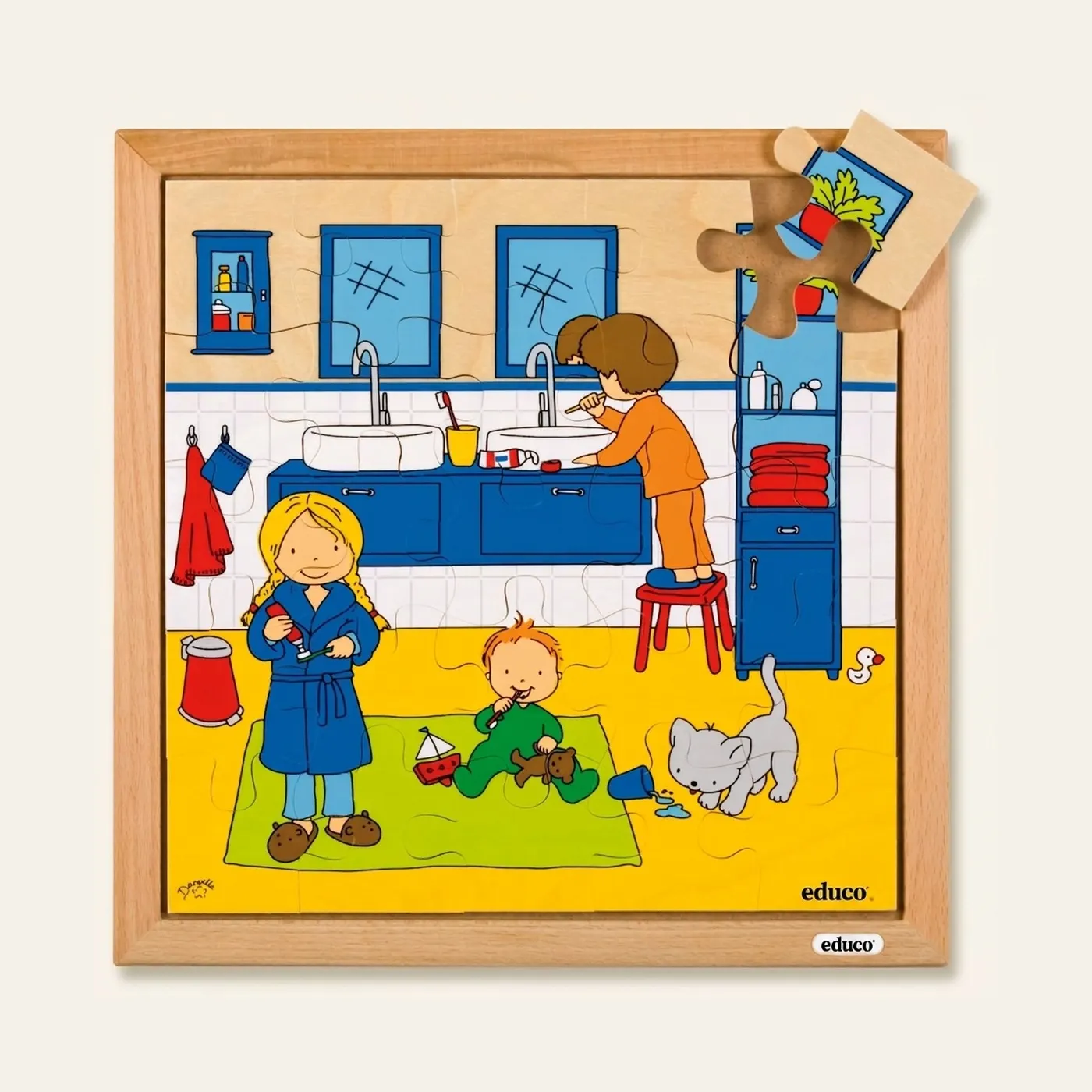 Tooth Brushing Puzzle: 25-Piece Hygiene Education Jigsaw: Montessori material | Faborino