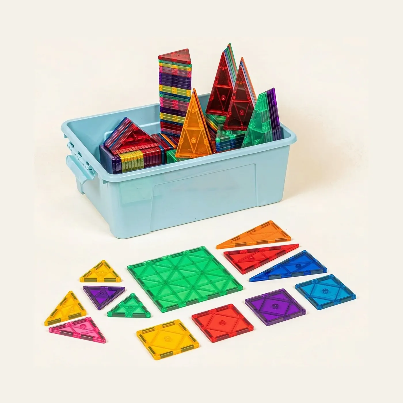 MagGenius 200-Piece Magnetic Tile Set (Family): Montessori material | Faborino